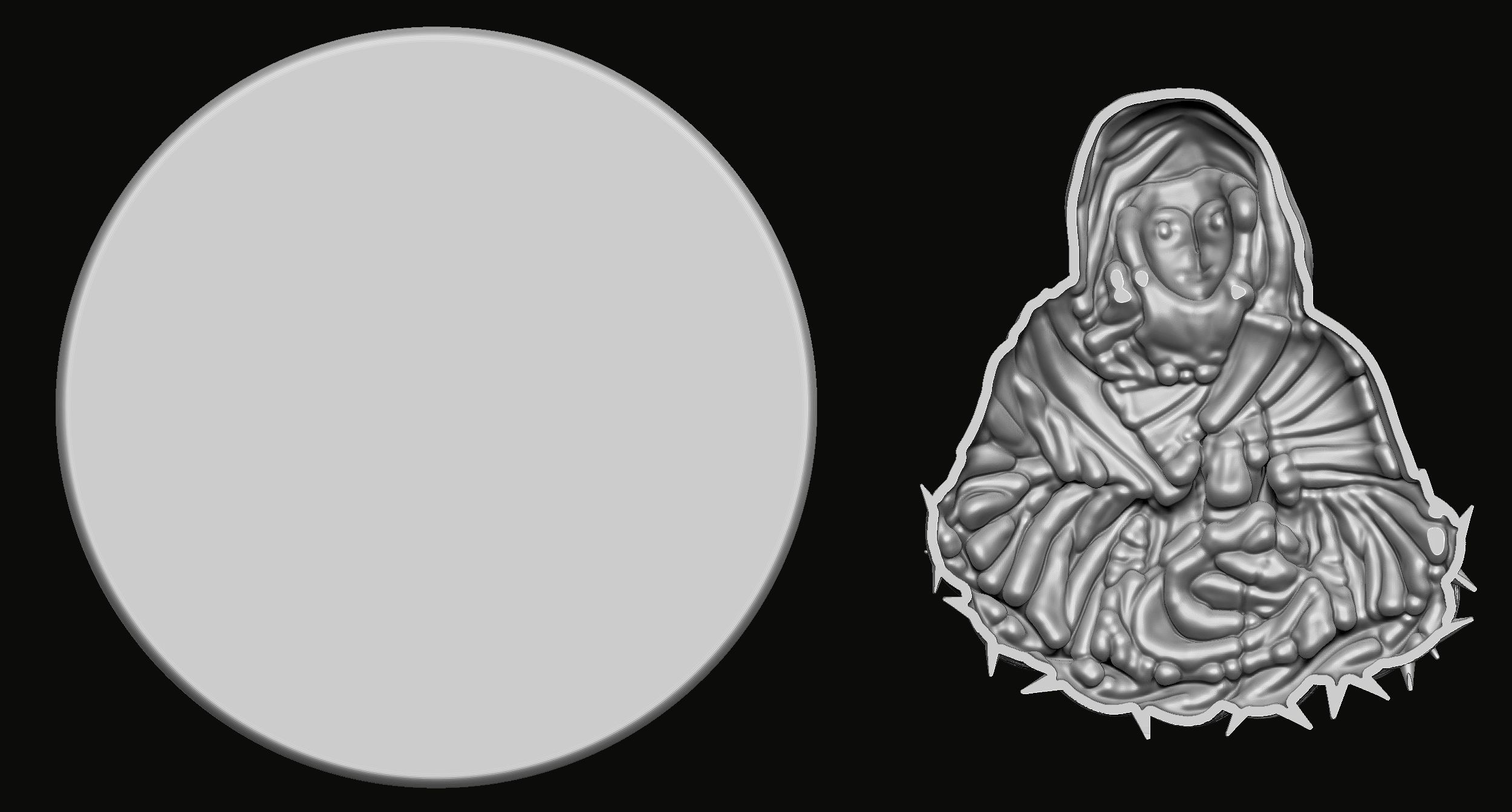 Mary Pendant 3d Print Model 3D print model_3