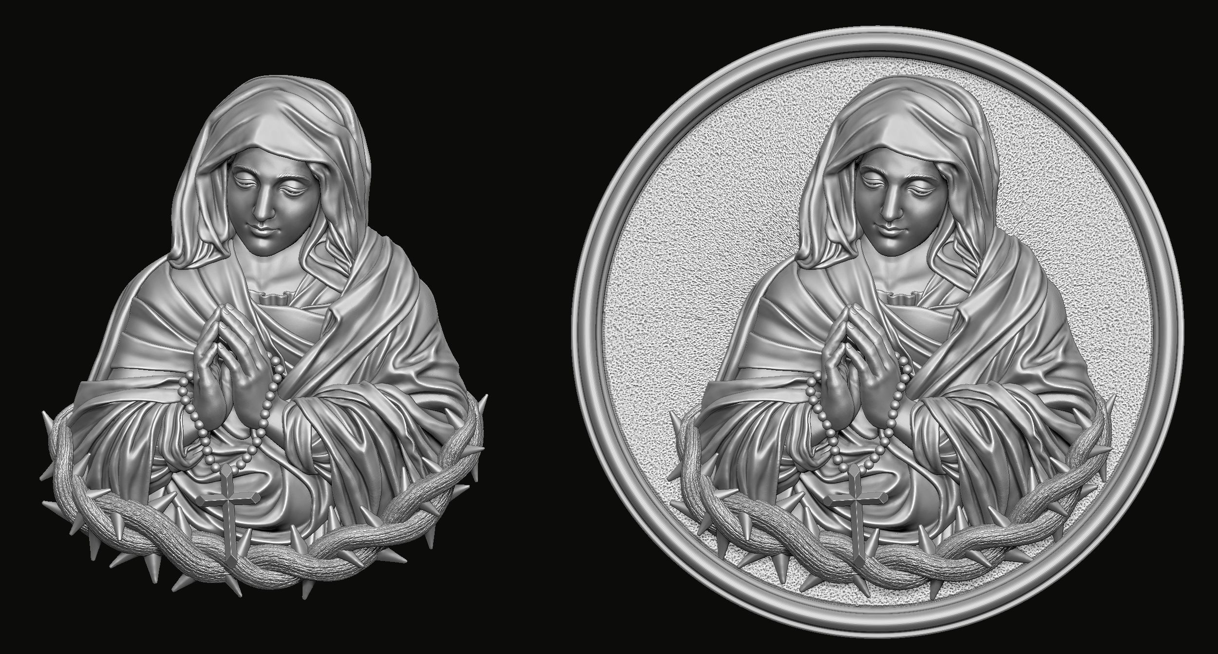 Mary Pendant 3d Print Model 3D print model_1