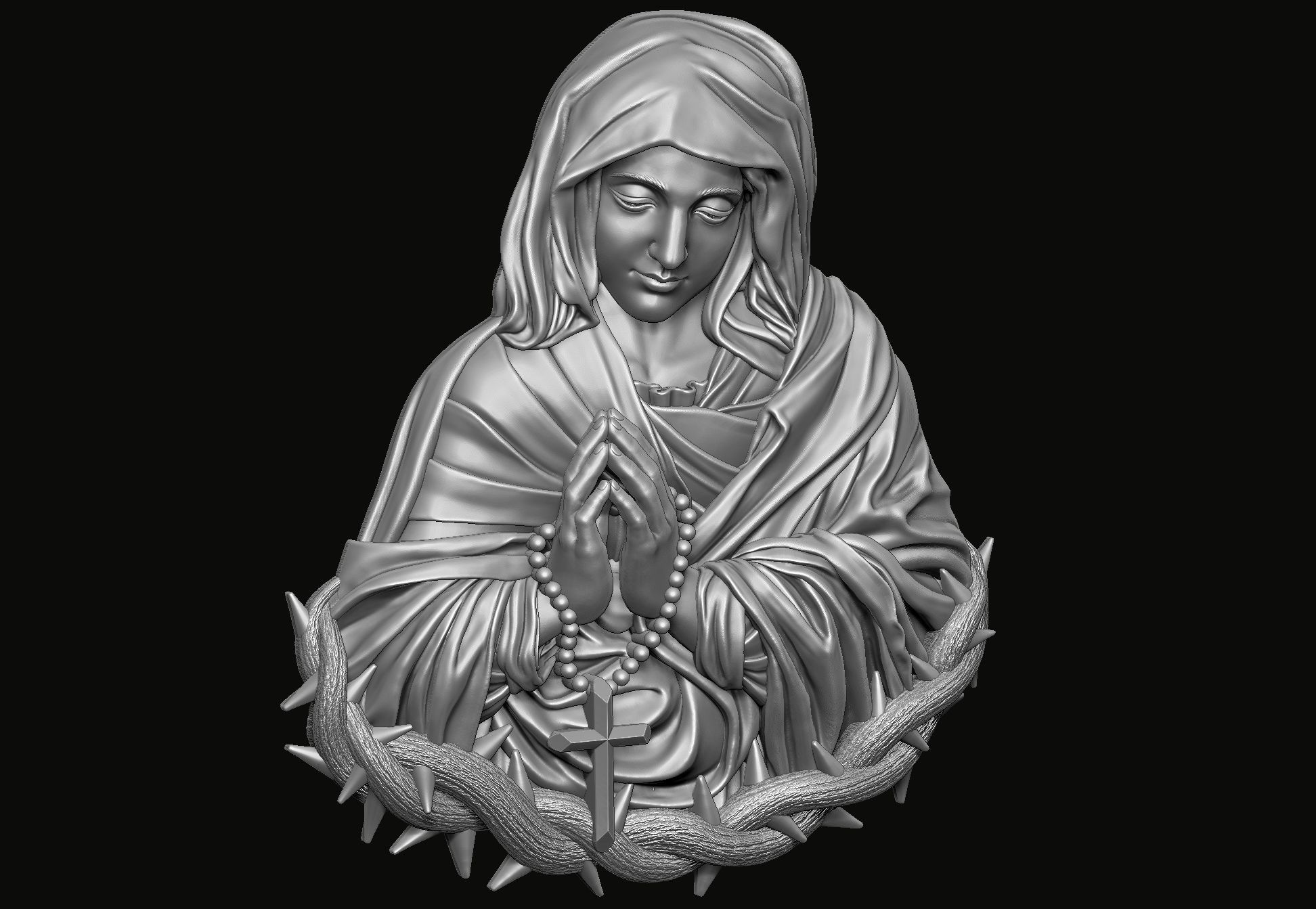 Mary Pendant 3d Print Model 3D print model_6