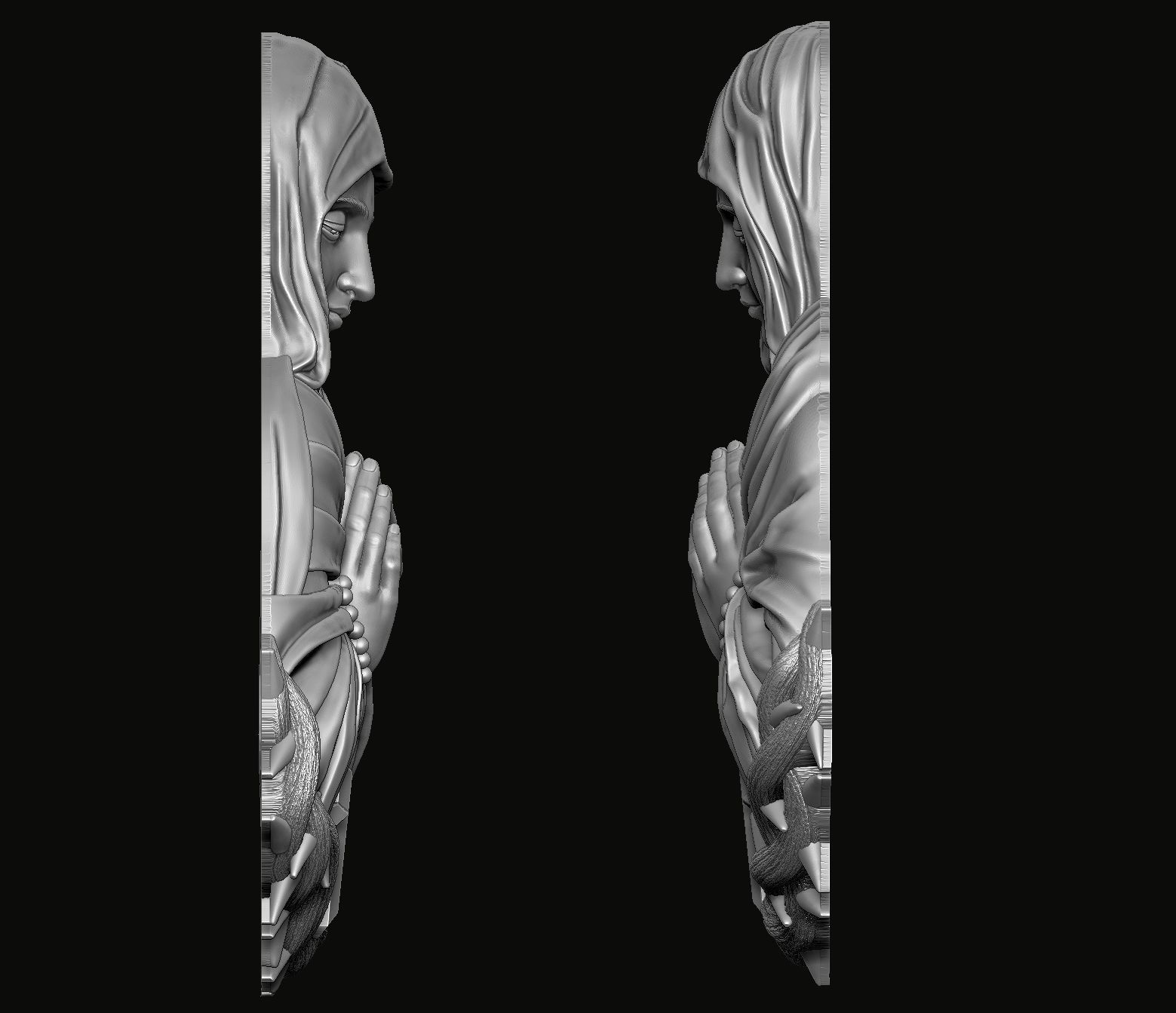 Mary Pendant 3d Print Model 3D print model_4