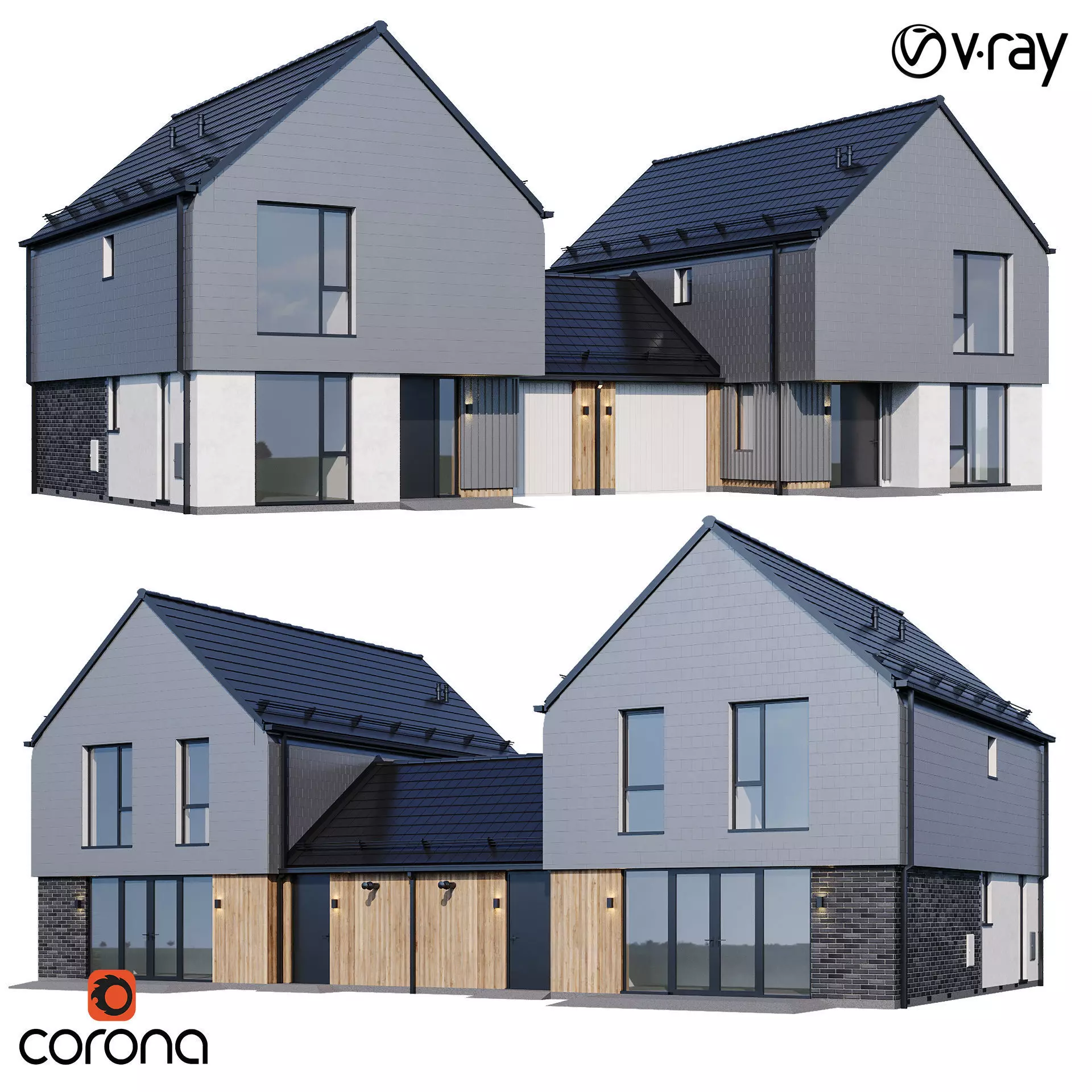 Modern house v44 3D model_0