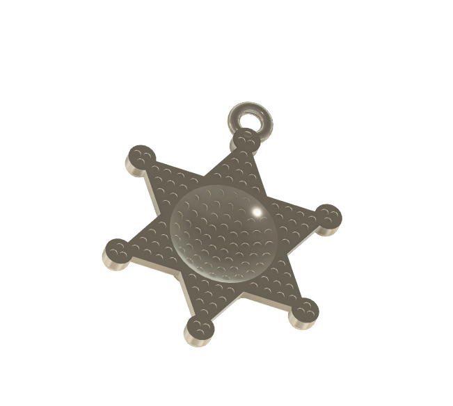 Pendant Sheriff 3D print model_2