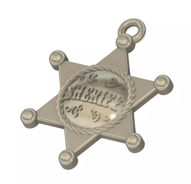 Pendant Sheriff 3D print model_0