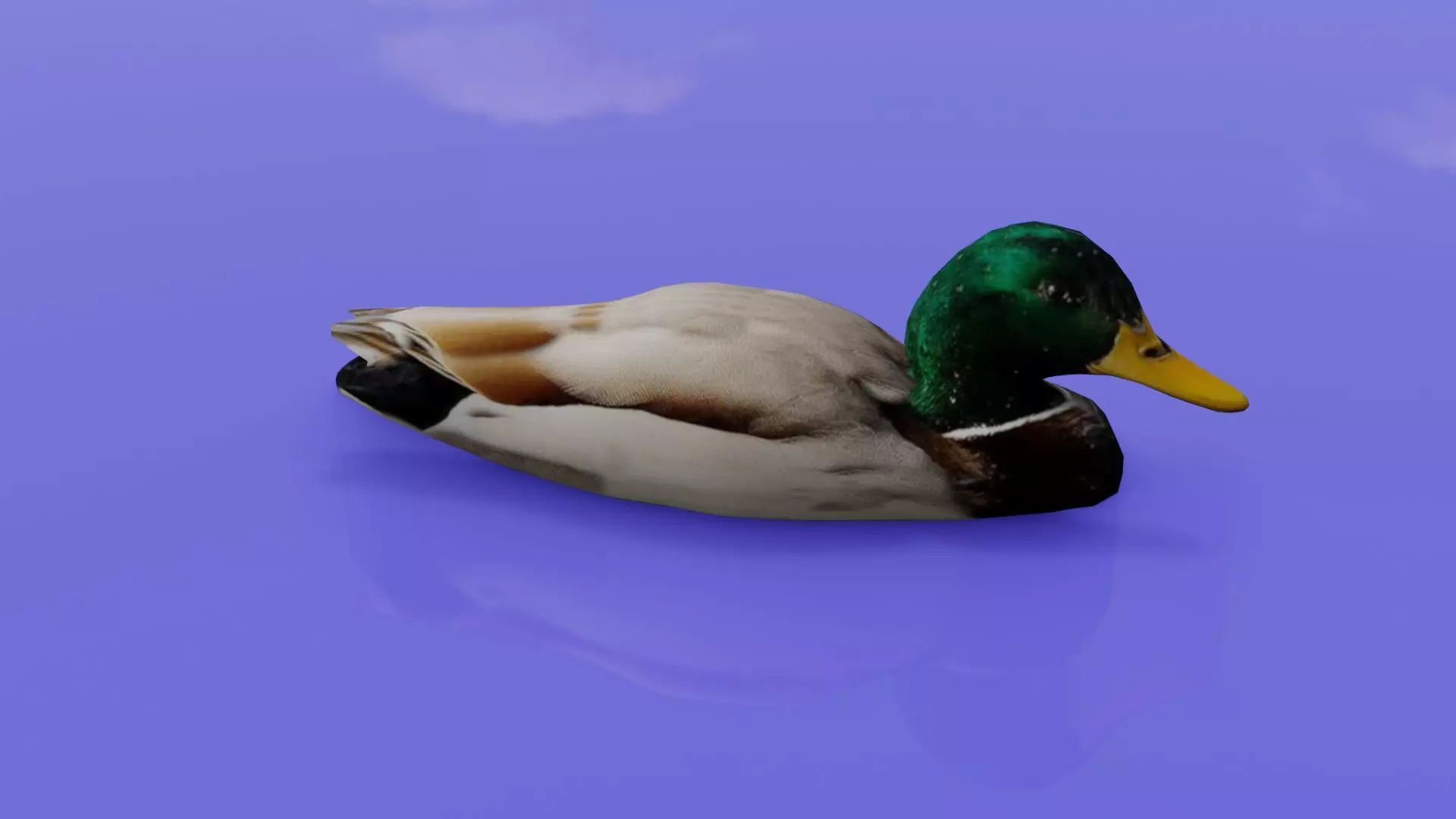 Duck 3D model floating in water Low-poly 3D model_0