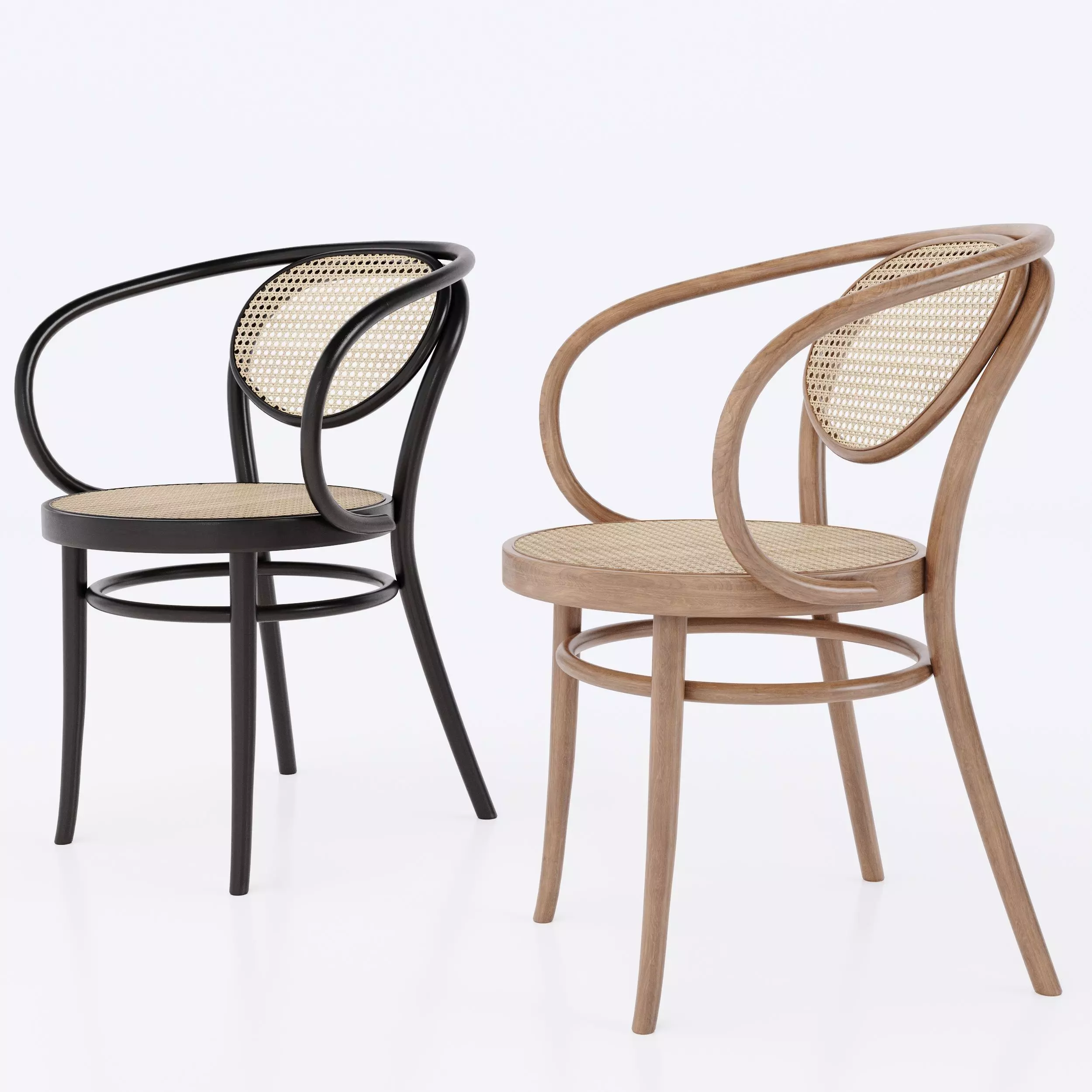 Thonet armchair with Wickerwork 3D model