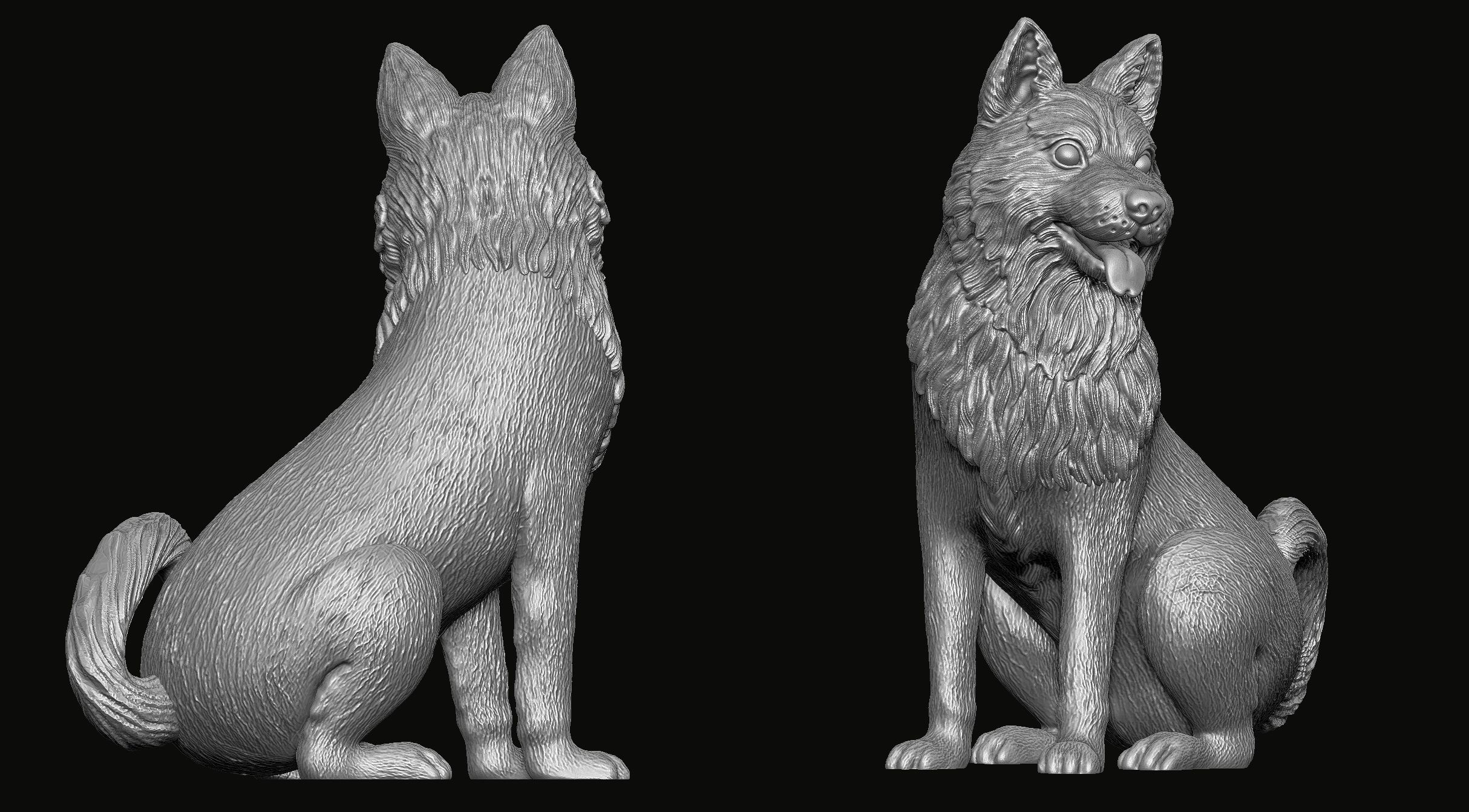 Dog Statue 3D print model_3