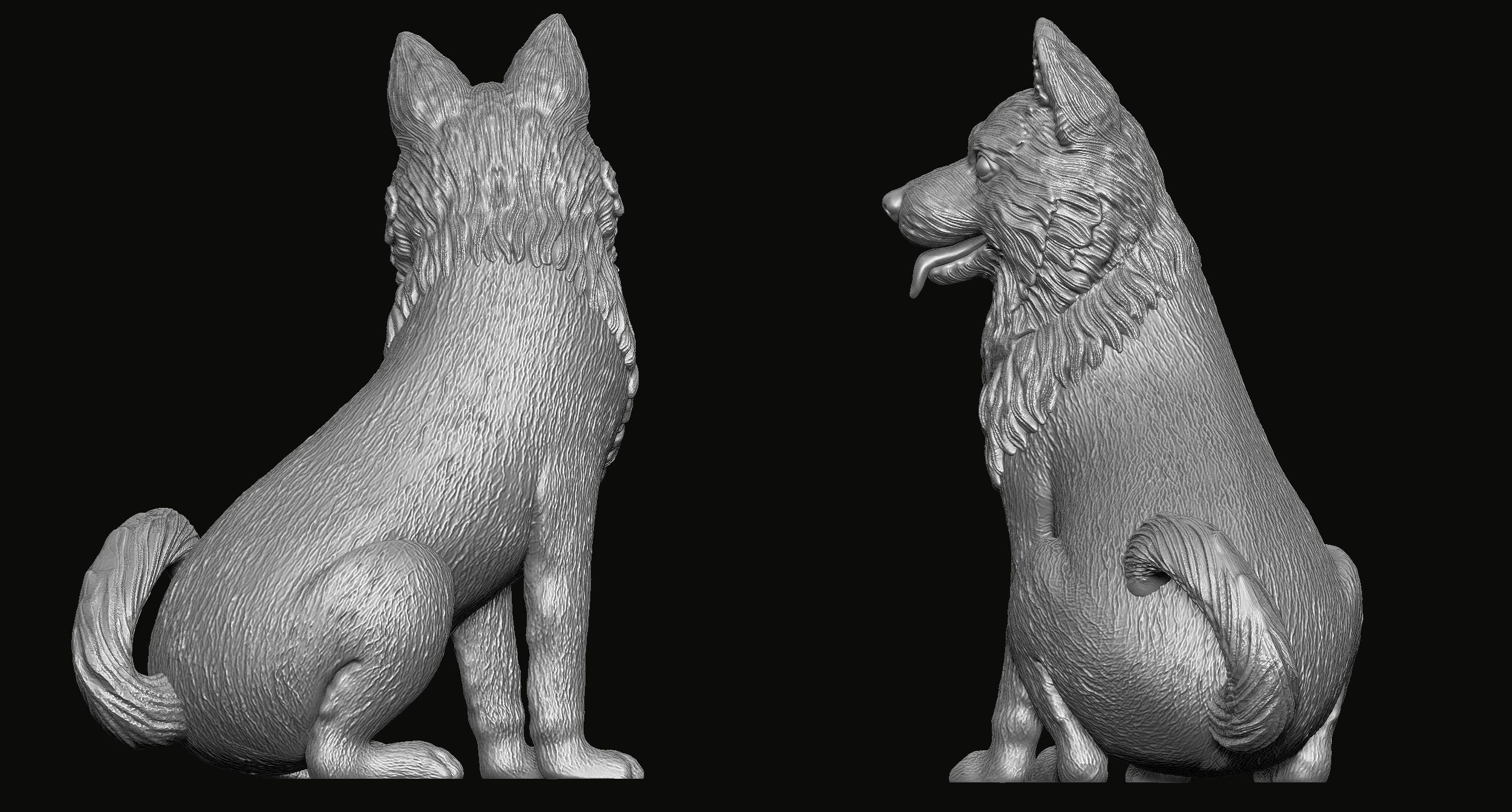 Dog Statue 3D print model_1