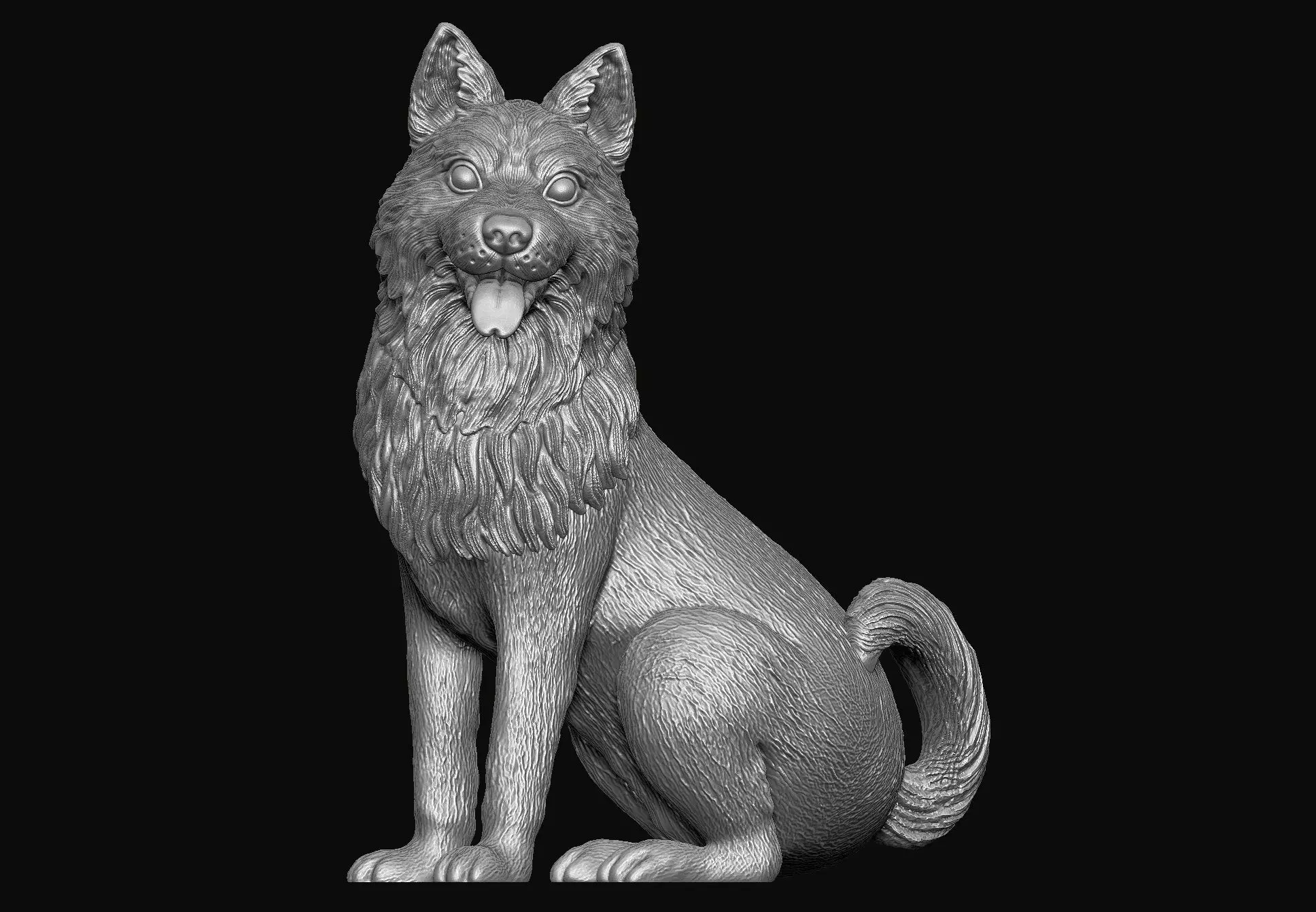 Dog Statue 3D print model_0