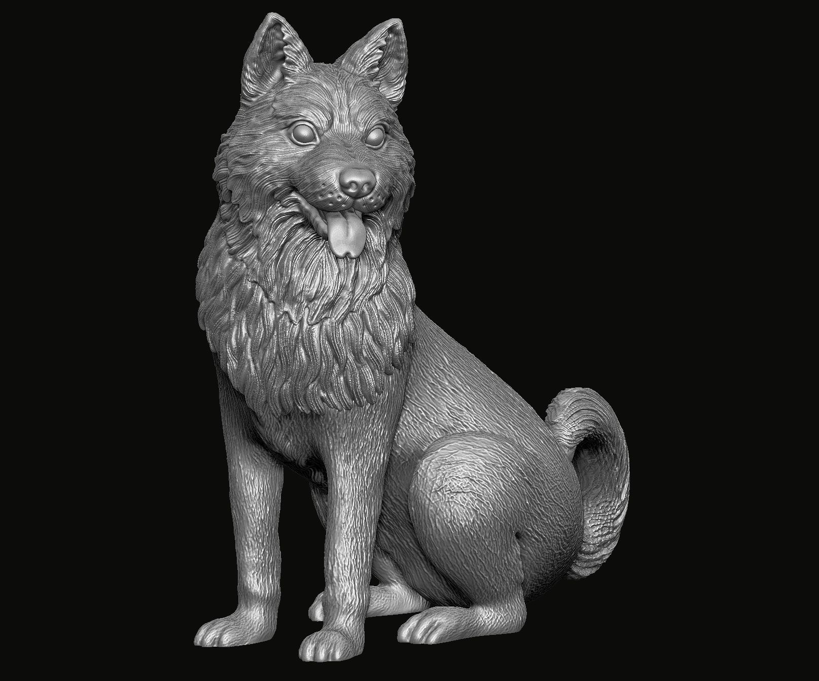 Dog Statue 3D print model_4