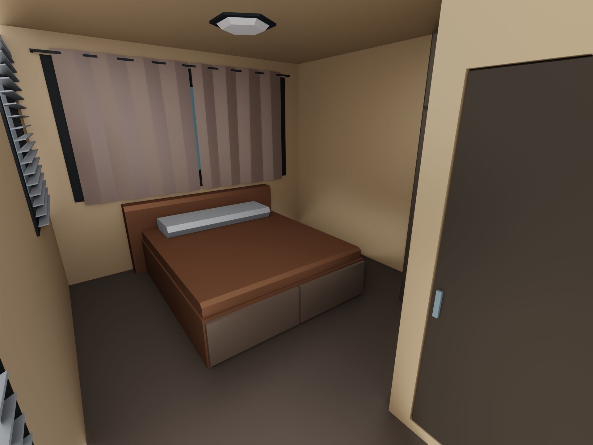 Mobile home trailer house Low-poly 3D model_8