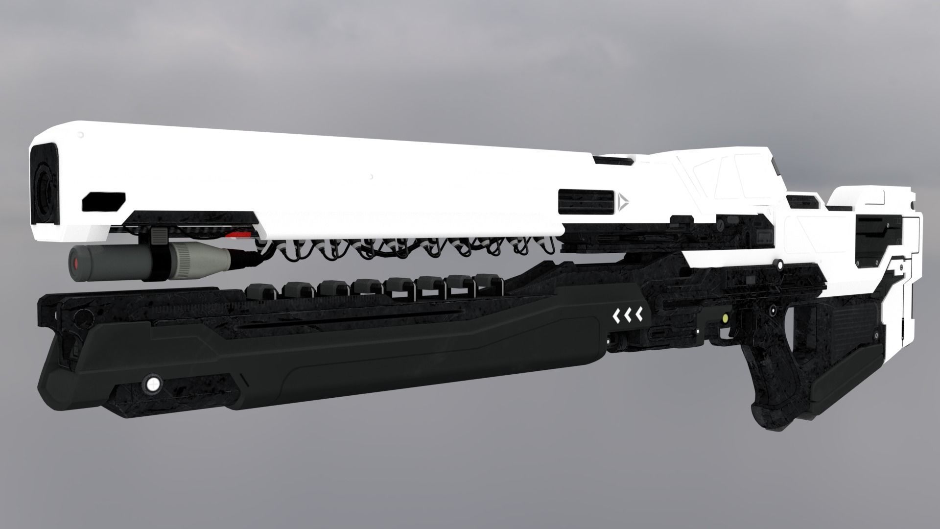 Railgun Low-poly 3D model_4