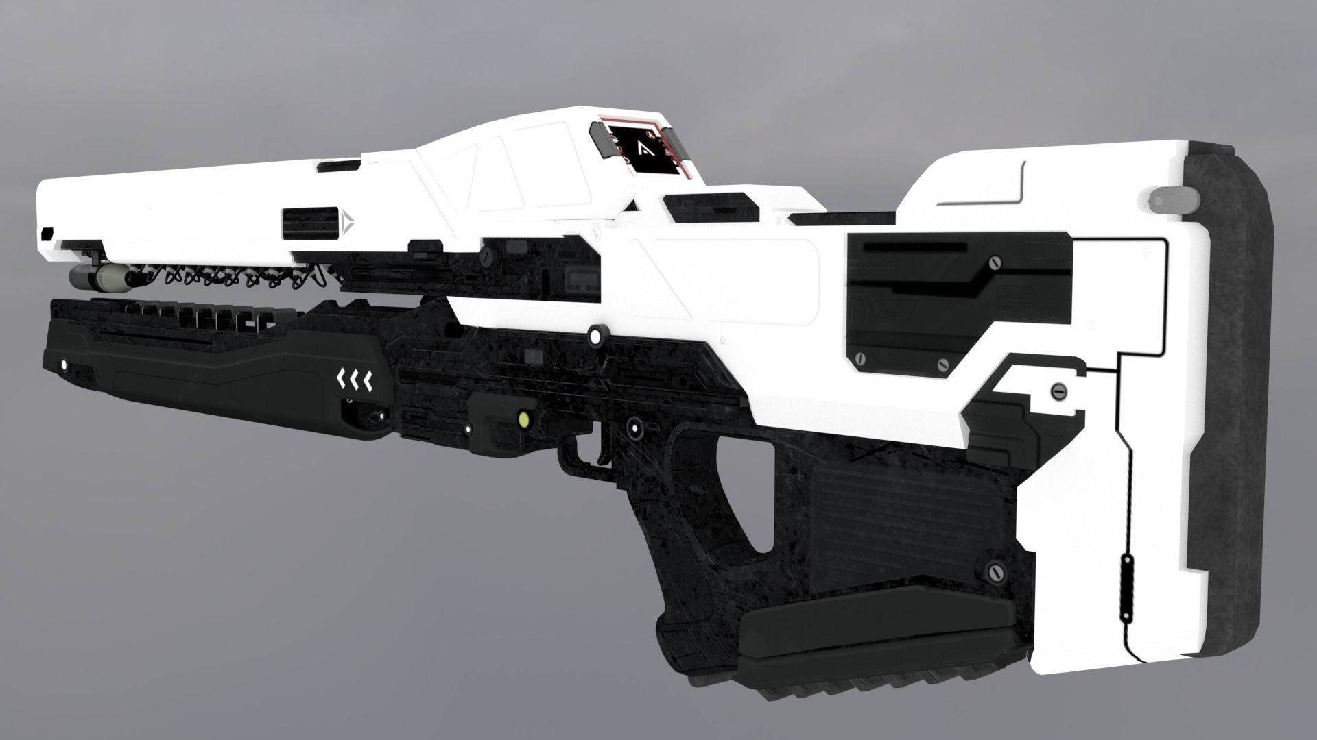 Railgun Low-poly 3D model_5