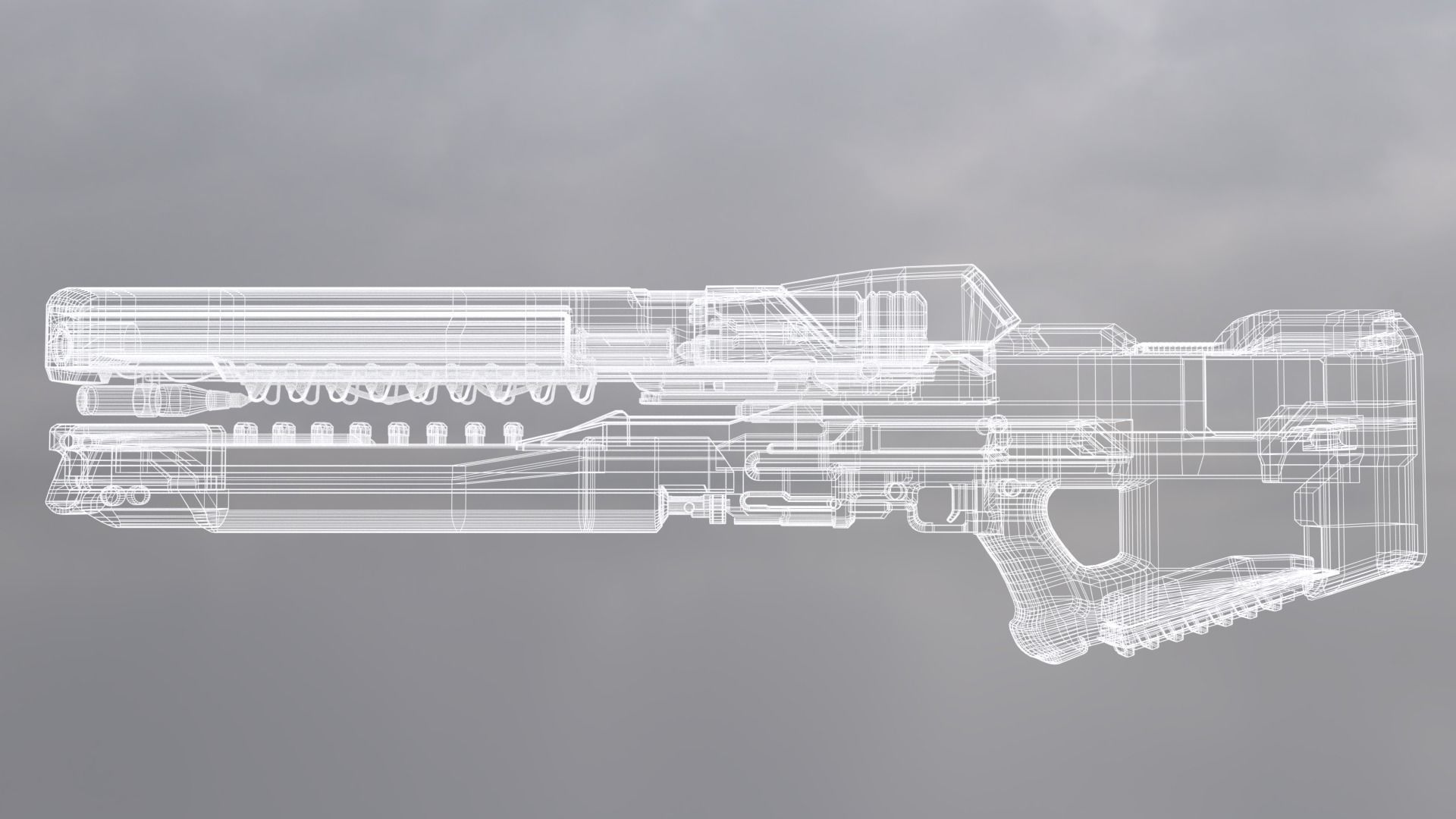 Railgun Low-poly 3D model_12