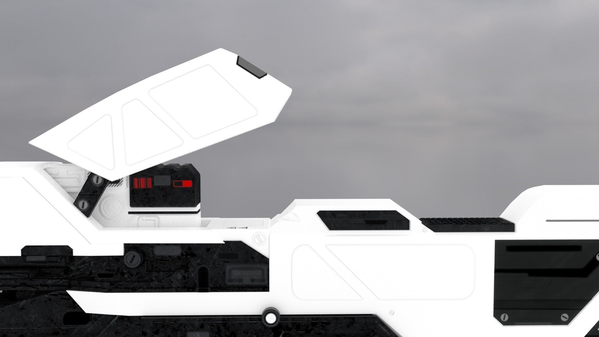 Railgun Low-poly 3D model_2
