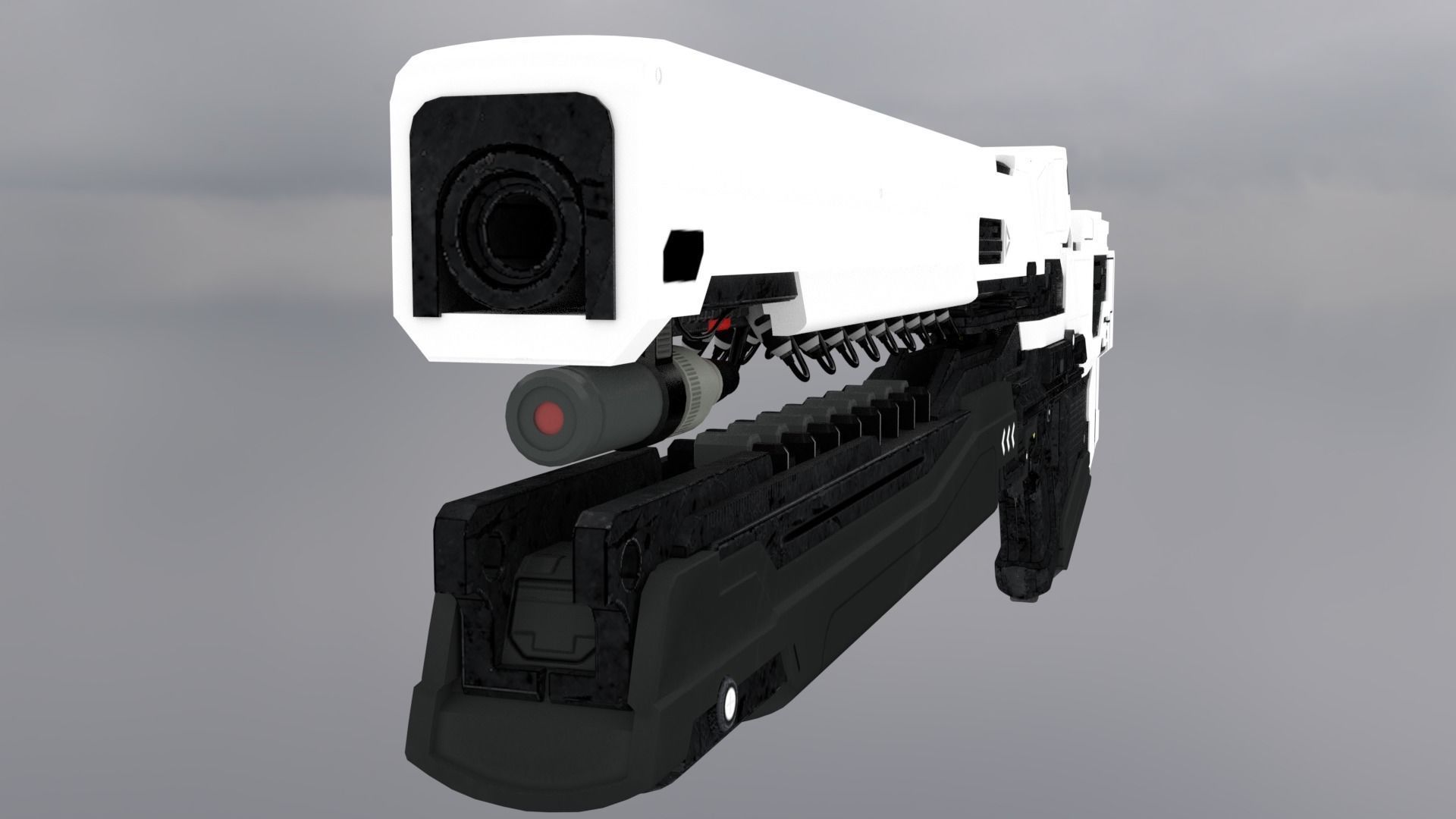 Railgun Low-poly 3D model_6