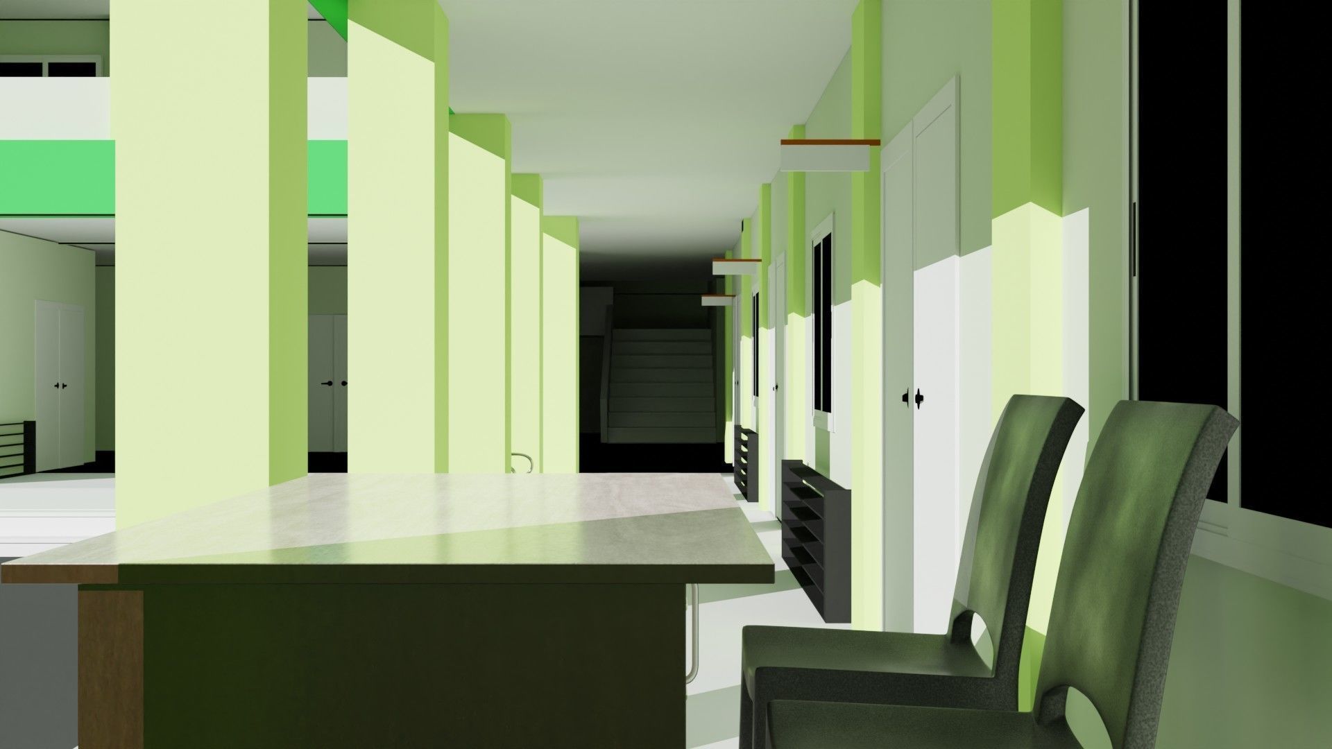 buliding school 3D model Low-poly 3D model_4