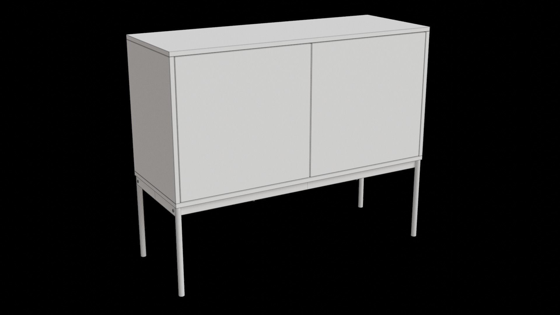 Light Wood Sideboard 3D model_2