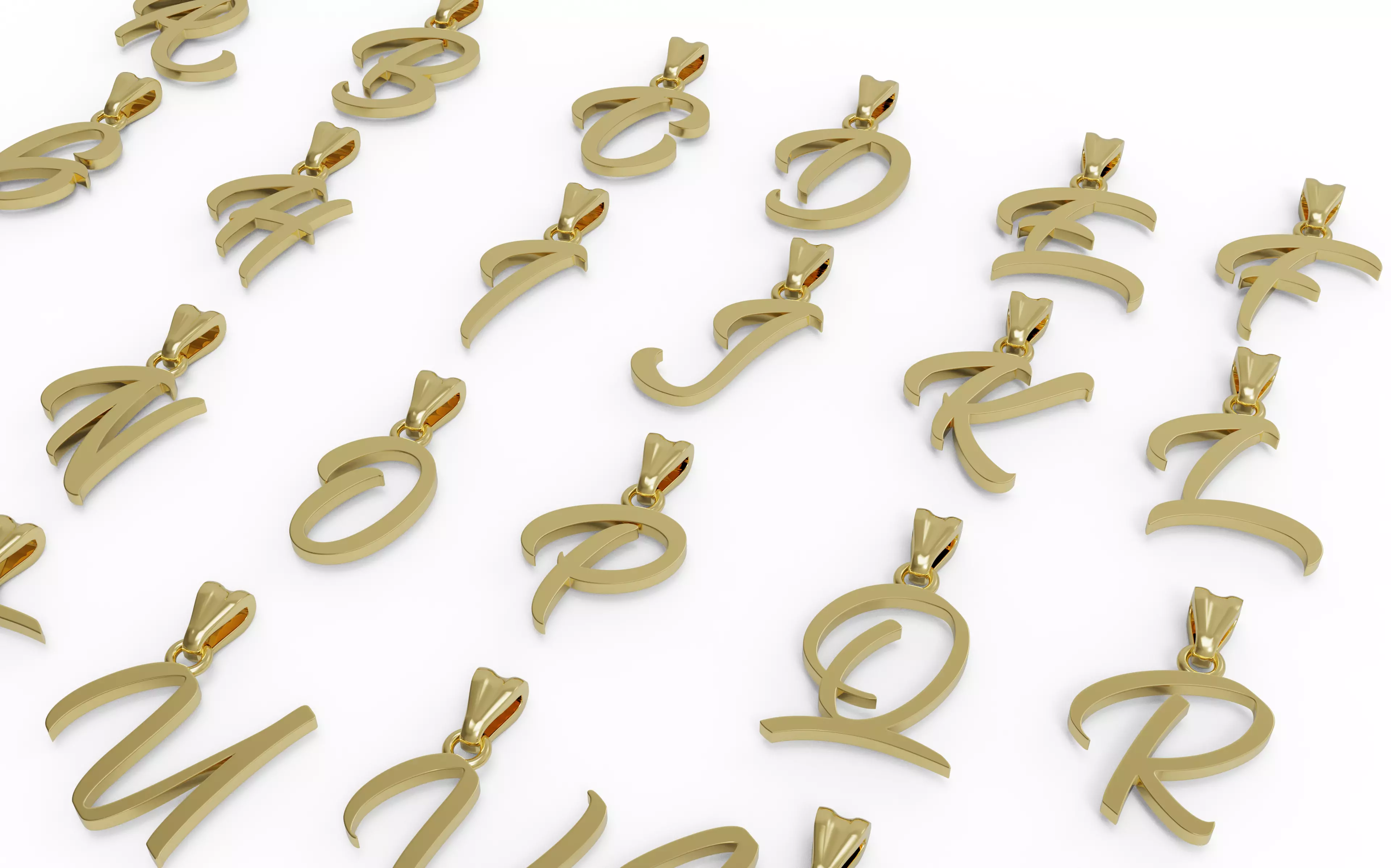 INITIAL LETTERS PENDANT ALPHABETS 3D MODEL COLLECTION 3D print model