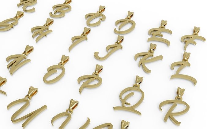 INITIAL LETTERS PENDANT ALPHABETS 3D MODEL COLLECTION 3D print model