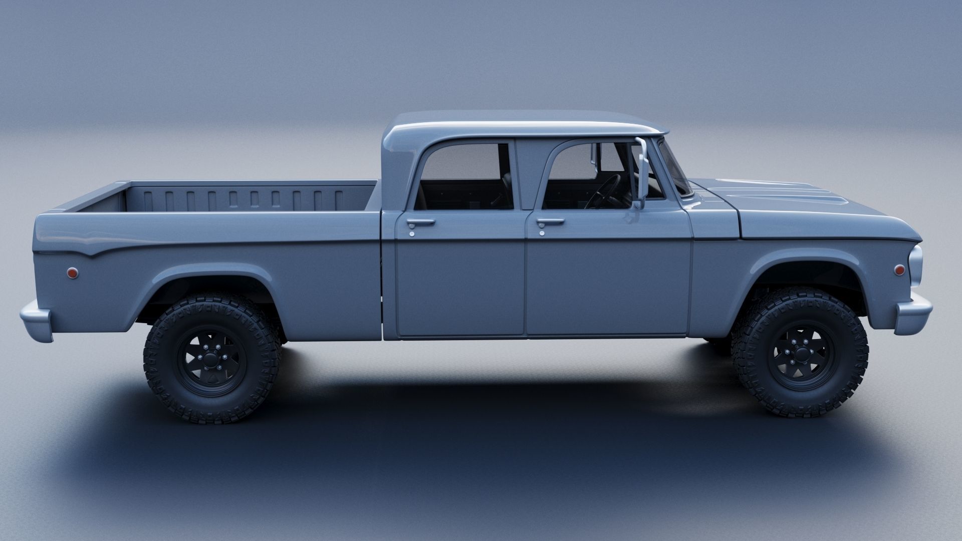 Dodge W200 Power Wagon Crew Cab 1970  3D print model_7