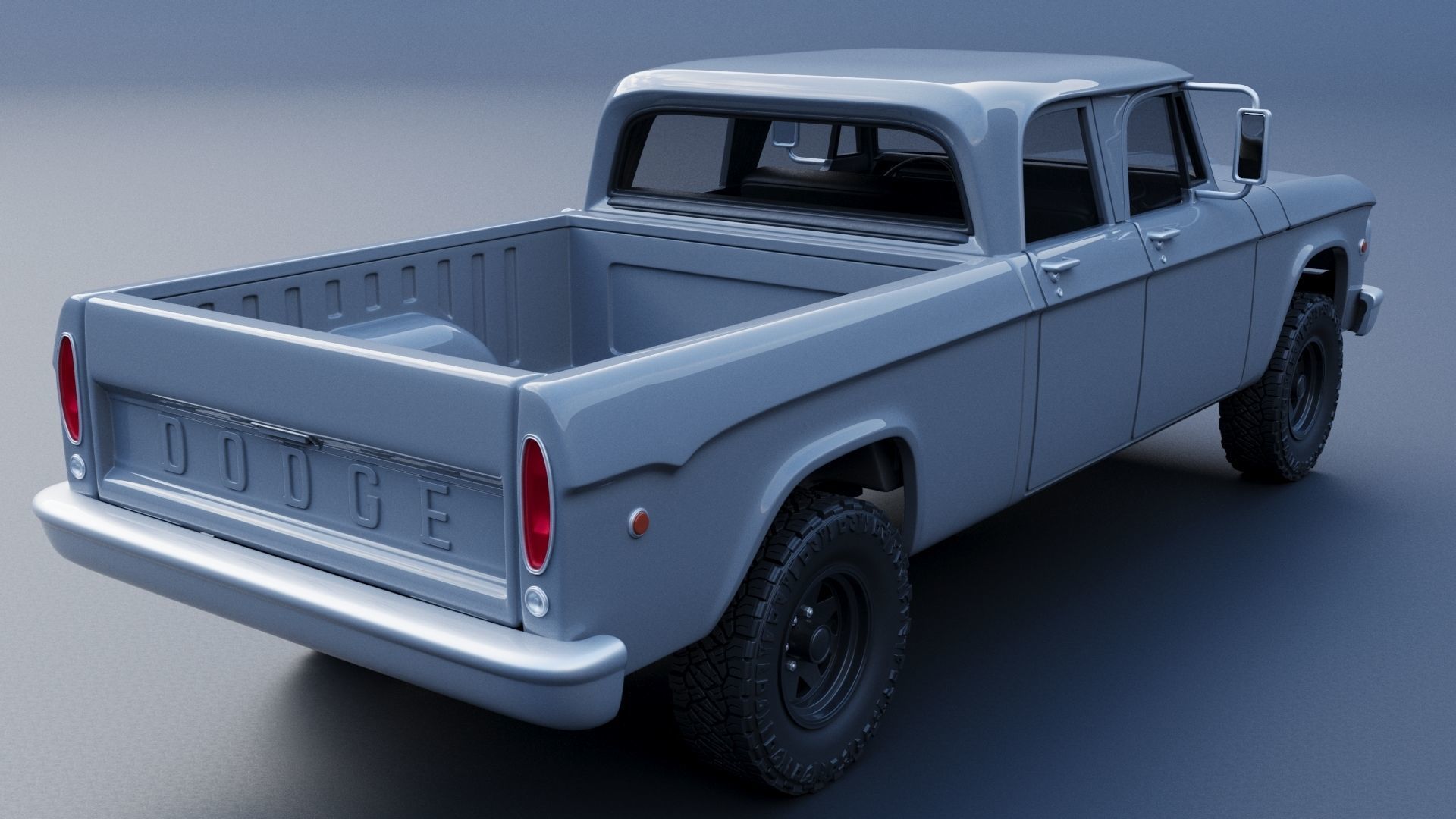 Dodge W200 Power Wagon Crew Cab 1970  3D print model_16