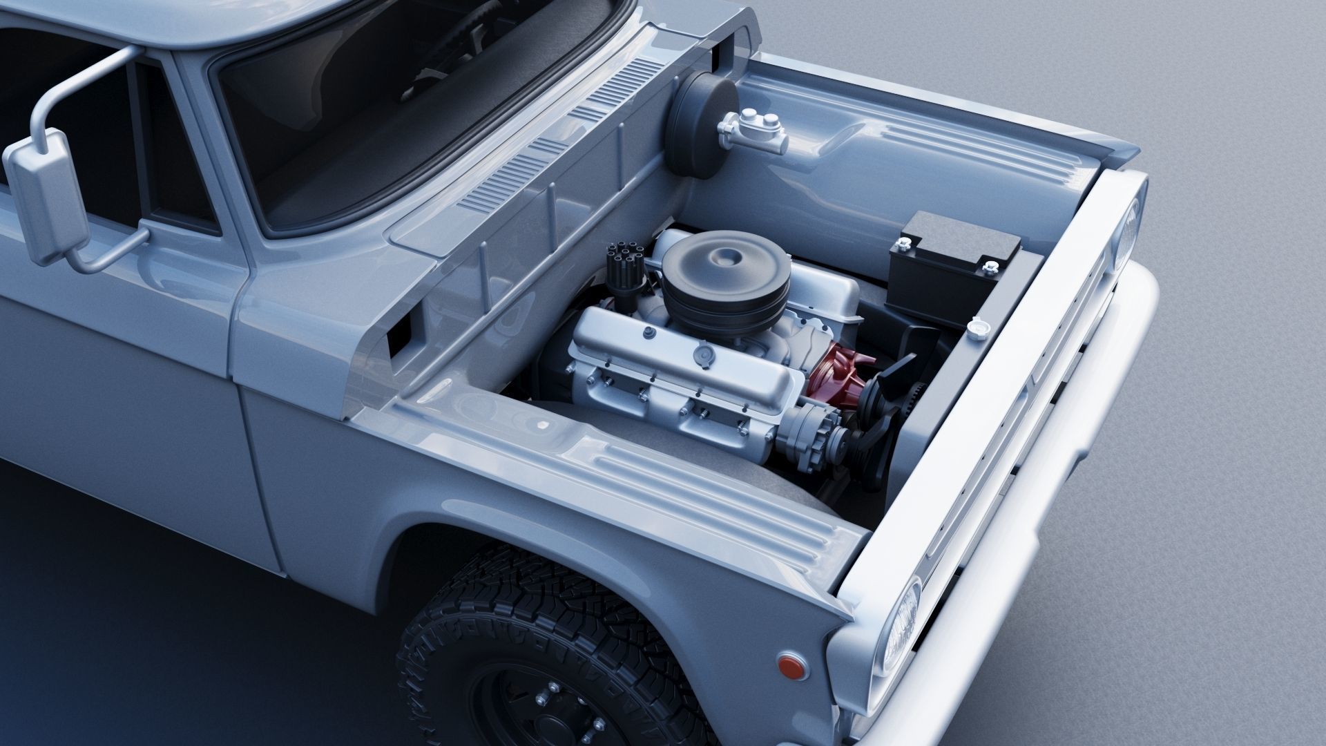 Dodge W200 Power Wagon Crew Cab 1970  3D print model_13