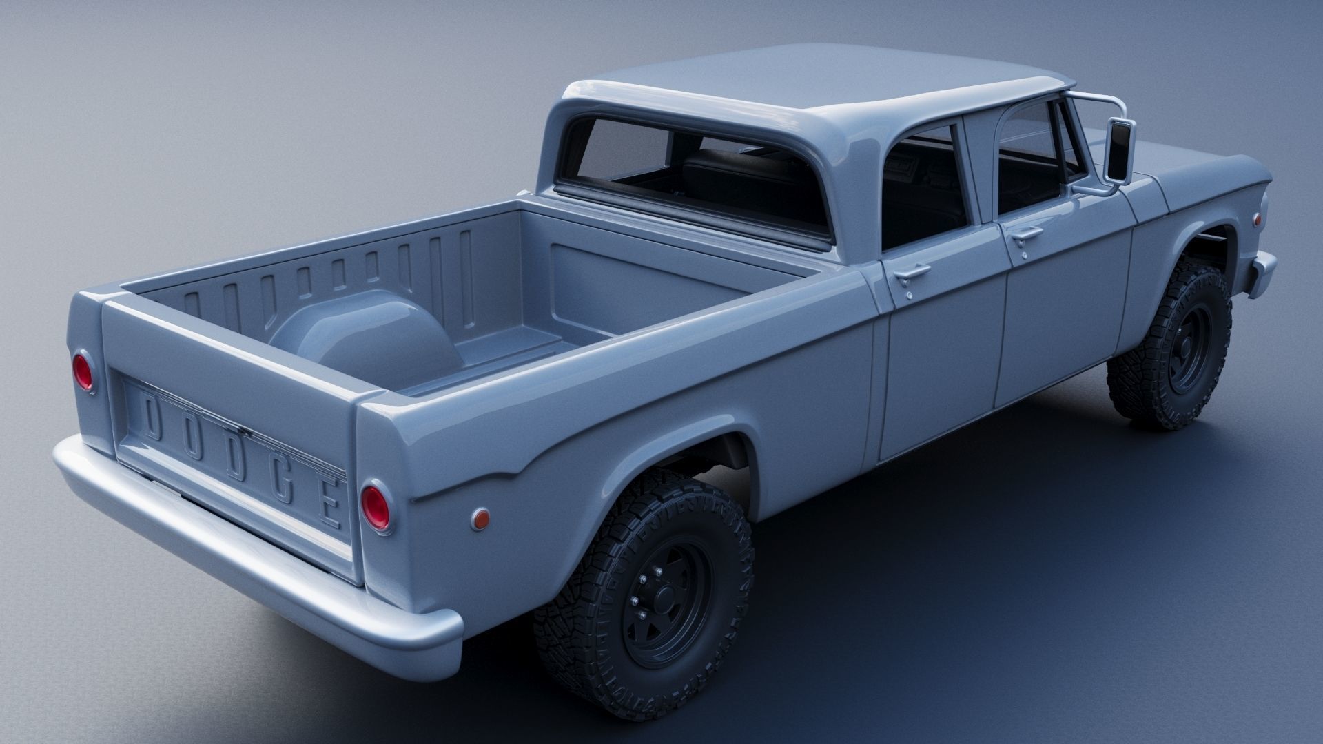 Dodge W200 Power Wagon Crew Cab 1970  3D print model_6
