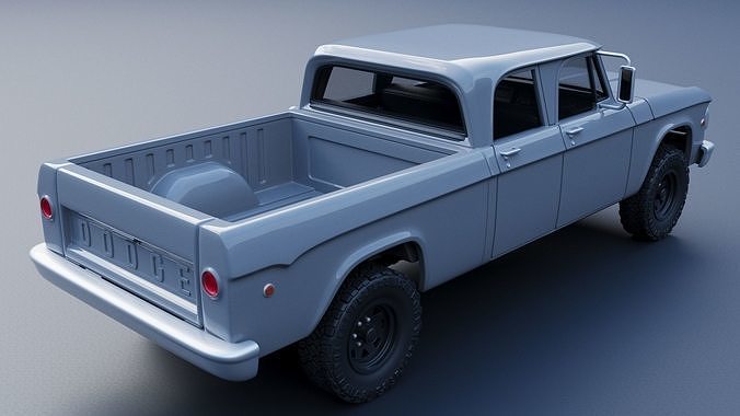 Dodge W200 Power Wagon Crew Cab 1970  3D print model 7