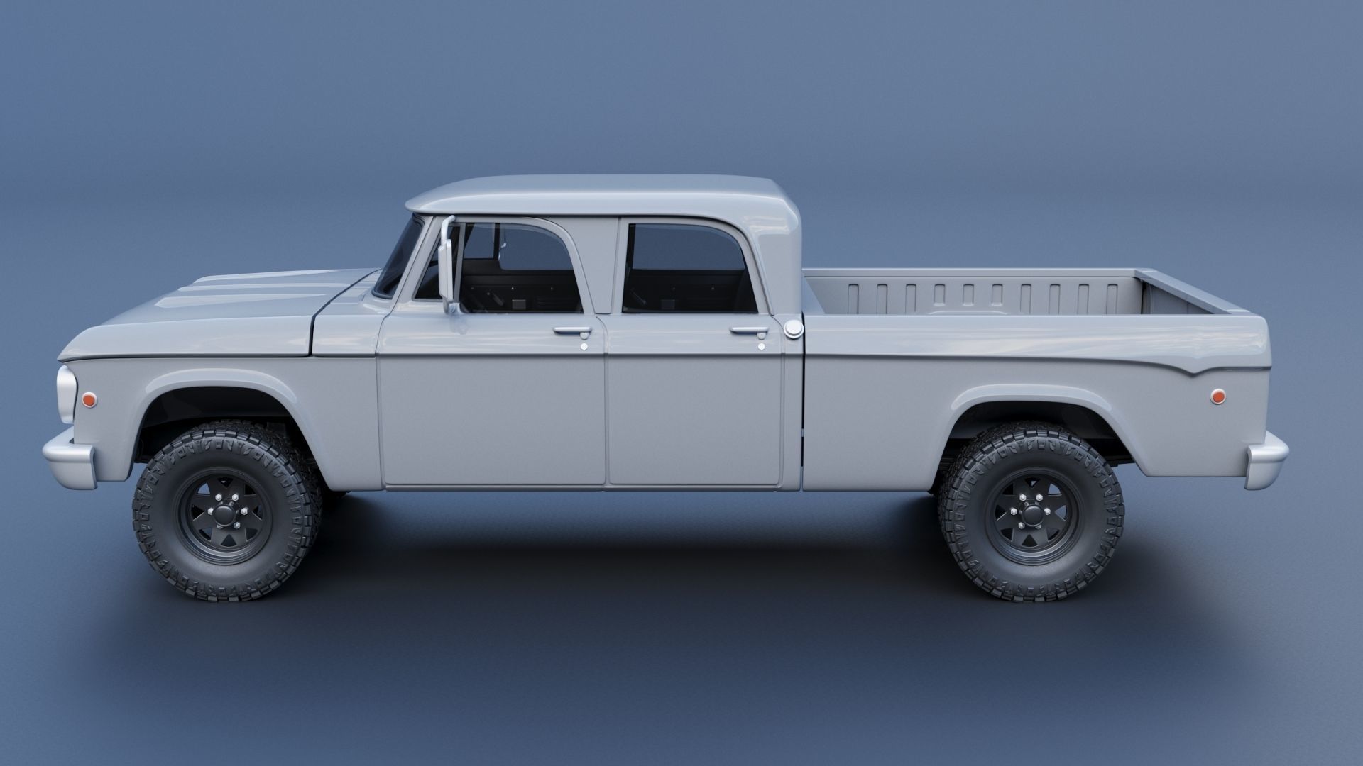 Dodge W200 Power Wagon Crew Cab 1970  3D print model_3
