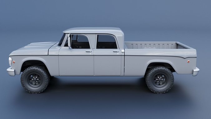 Dodge W200 Power Wagon Crew Cab 1970  3D print model 4