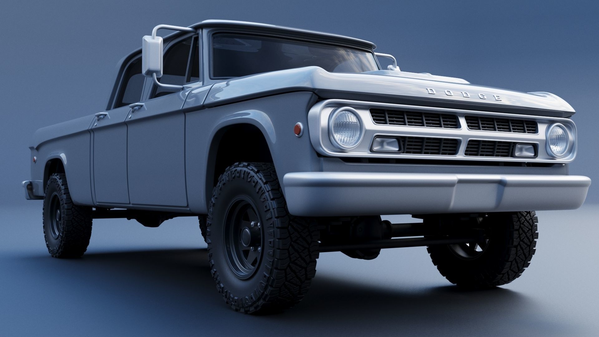 Dodge W200 Power Wagon Crew Cab 1970  3D print model_10