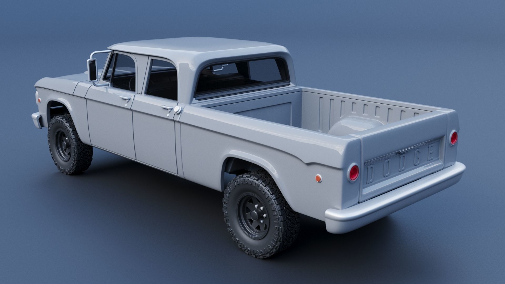 Dodge W200 Power Wagon Crew Cab 1970  3D print model_4