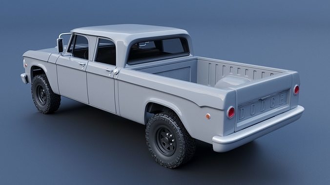 Dodge W200 Power Wagon Crew Cab 1970  3D print model 5