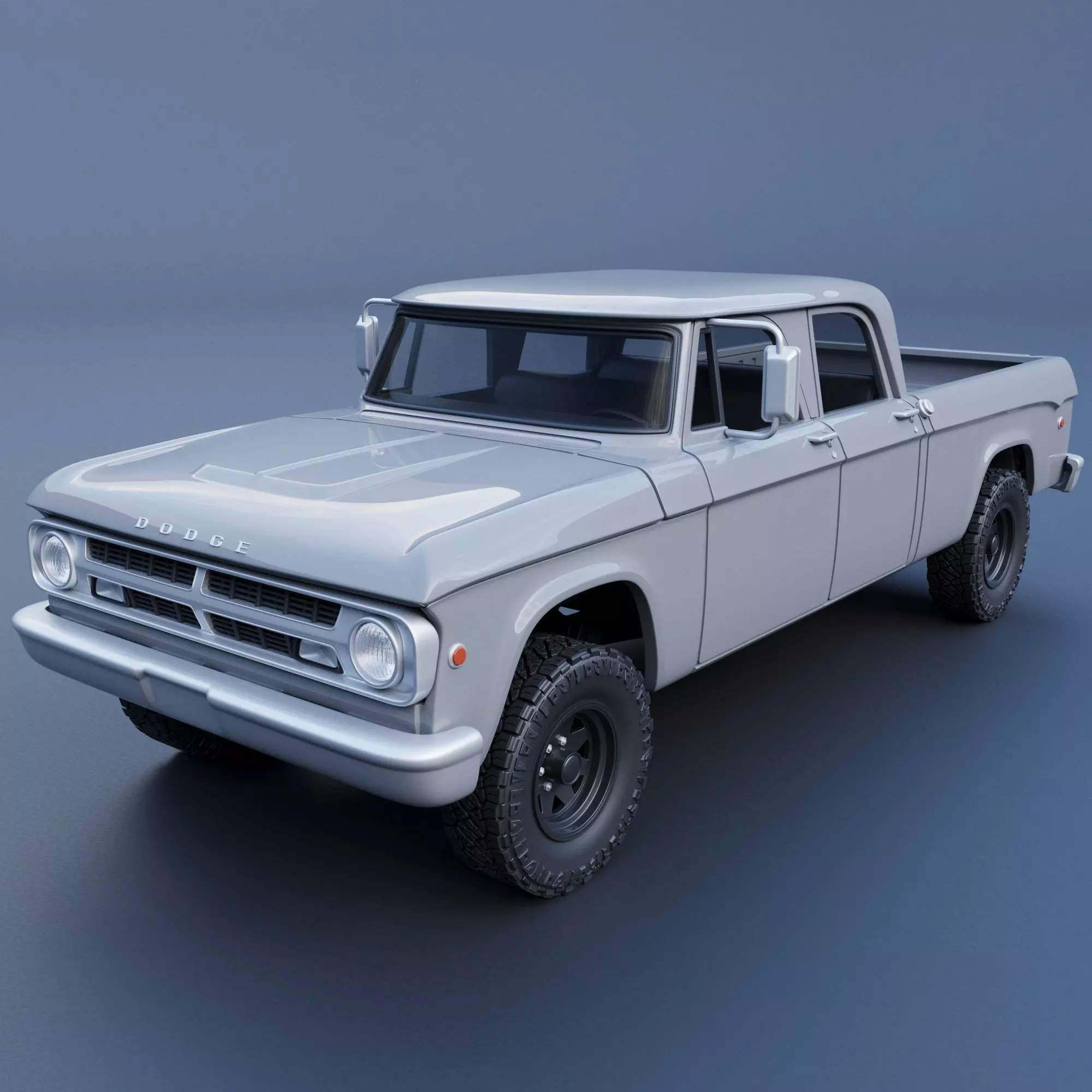 Dodge W200 Power Wagon Crew Cab 1970  3D print model_0
