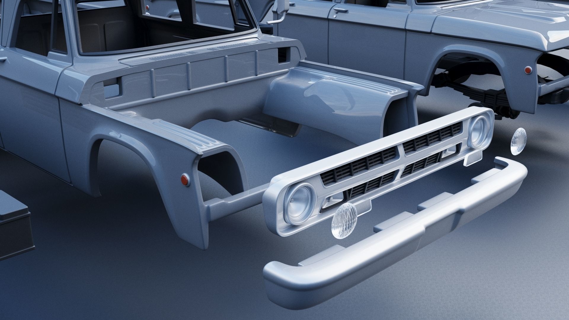 Dodge W200 Power Wagon Crew Cab 1970  3D print model_22