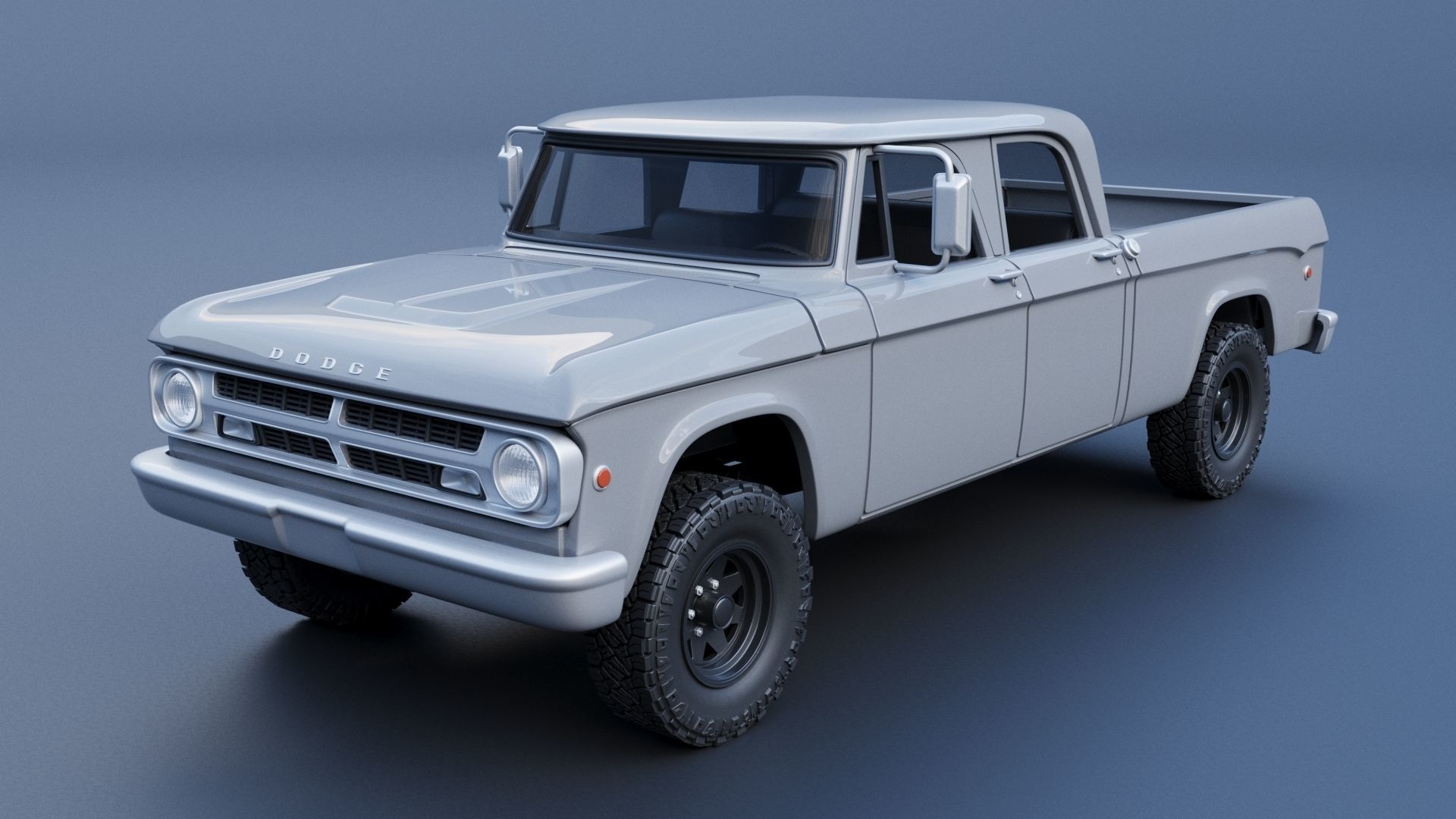 Dodge W200 Power Wagon Crew Cab 1970  3D print model_2