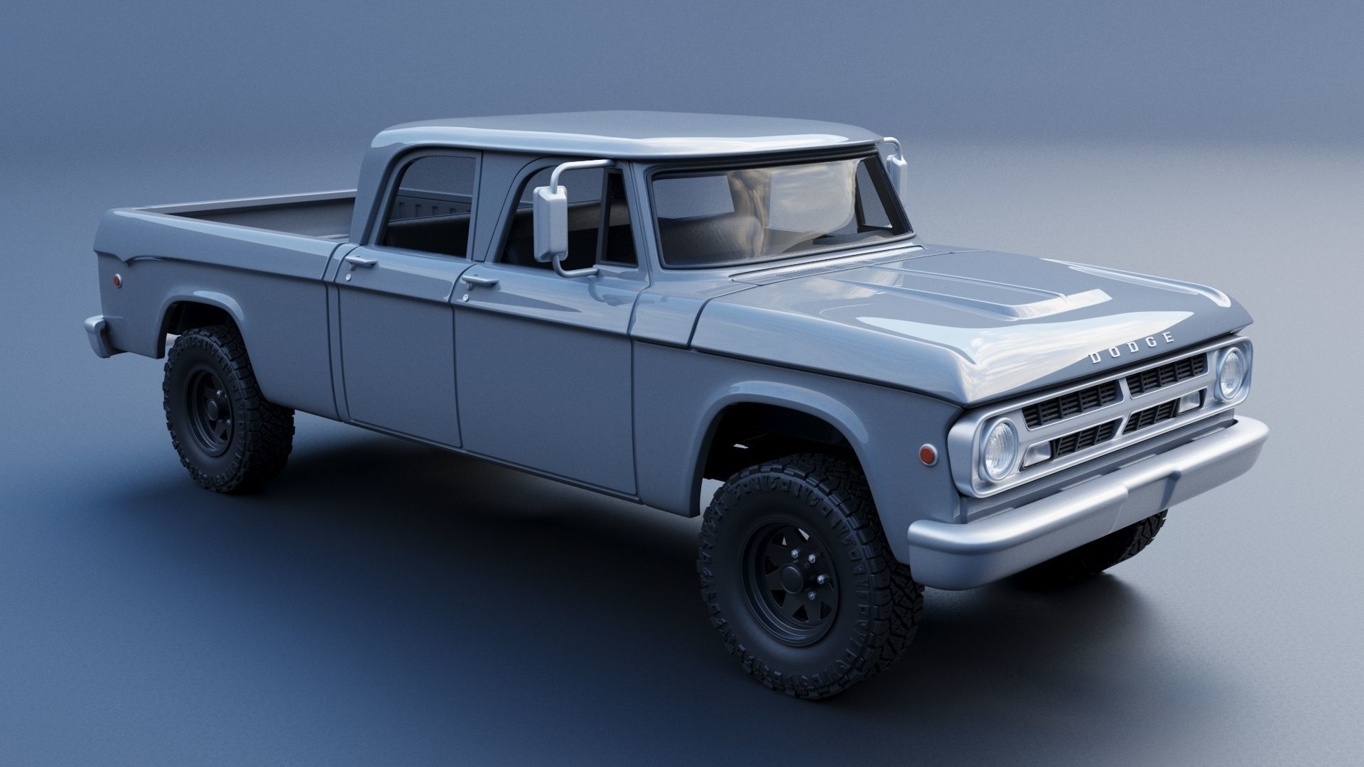 Dodge W200 Power Wagon Crew Cab 1970  3D print model_8