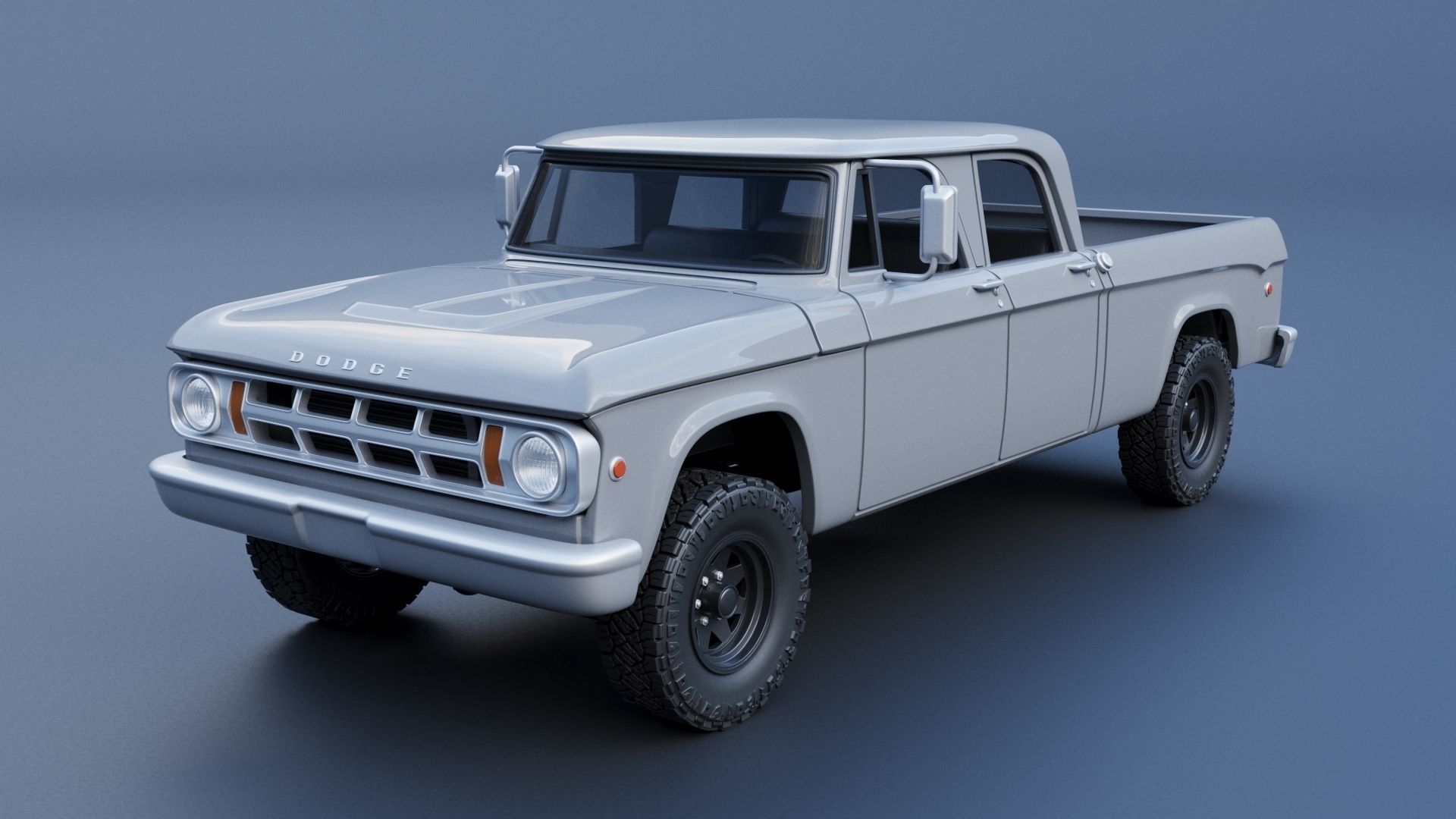 Dodge W200 Power Wagon Crew Cab 1970  3D print model_15