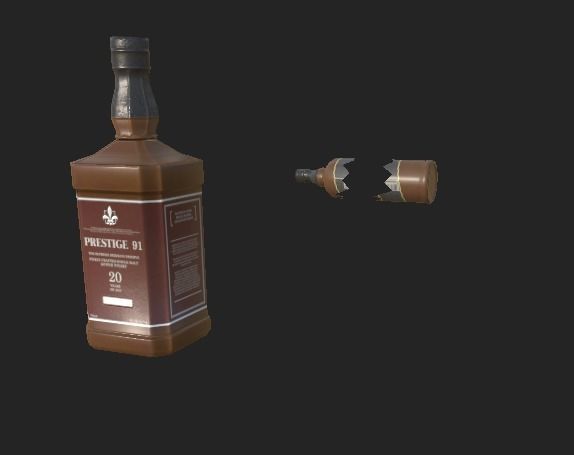 Liquor Bottle PBR 4K Low-poly 3D model_3