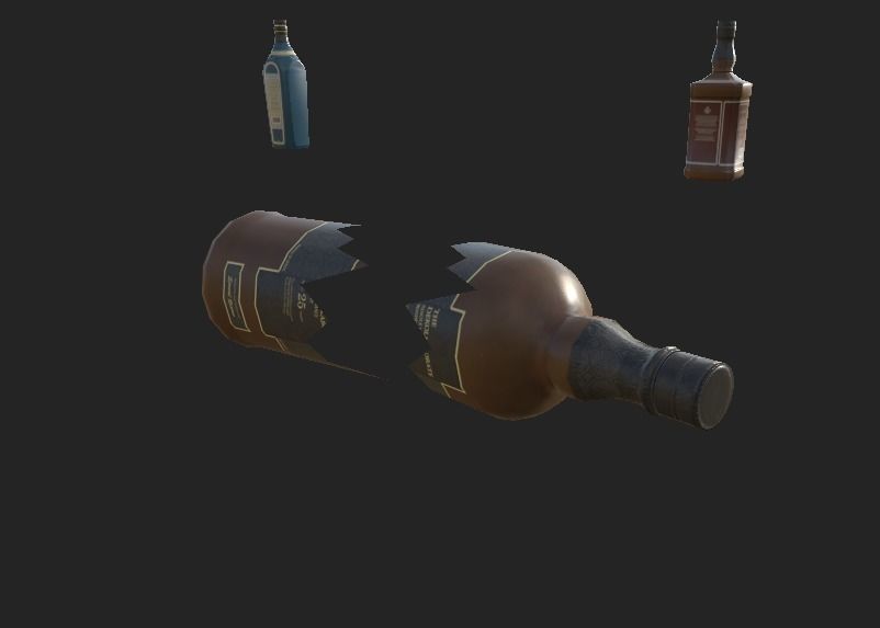 Liquor Bottle PBR 4K Low-poly 3D model_5