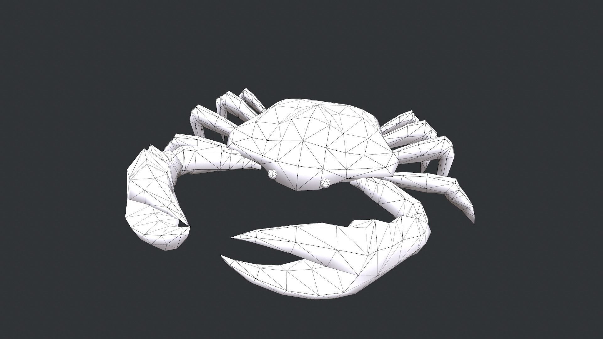 low-poly aniamted crab Low-poly 3D model_8