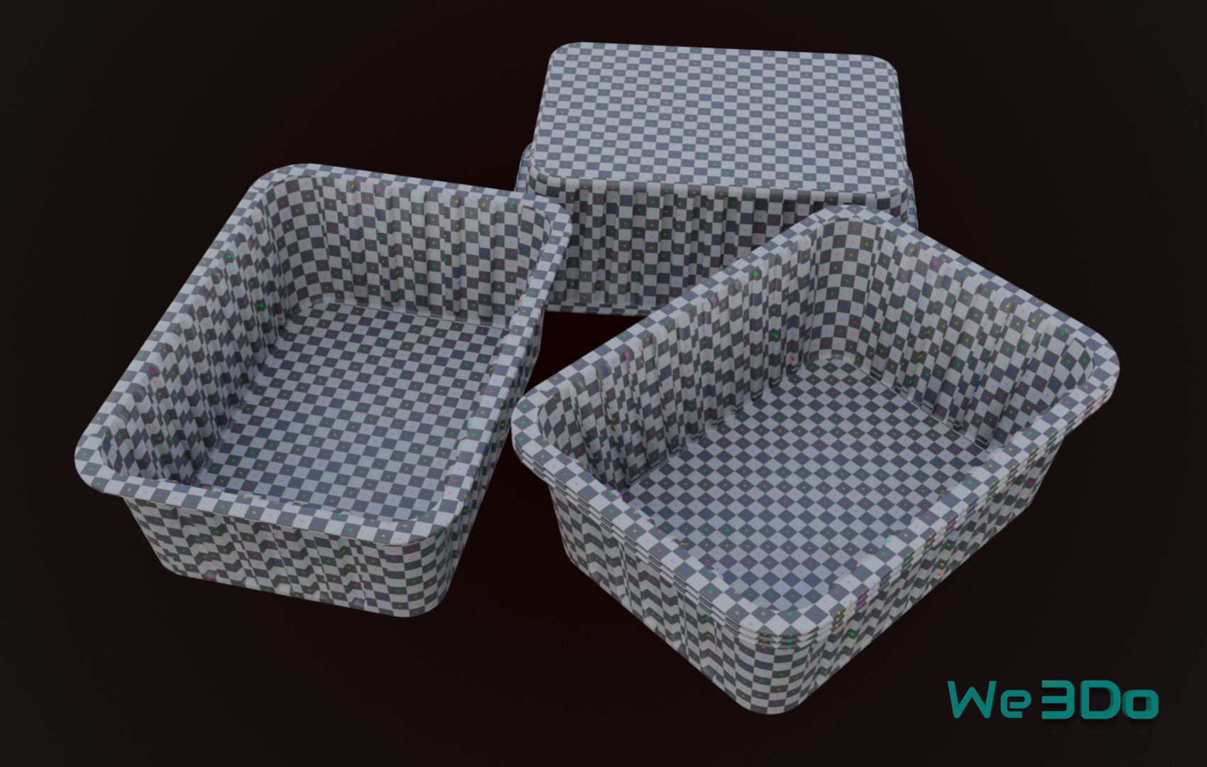 Aluminum Foil Meal Tray Food Low-poly 3D model_17