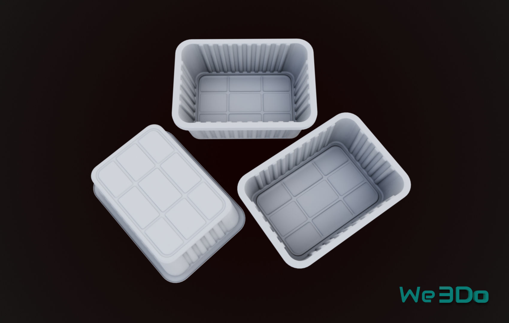 Aluminum Foil Meal Tray Food Low-poly 3D model_13