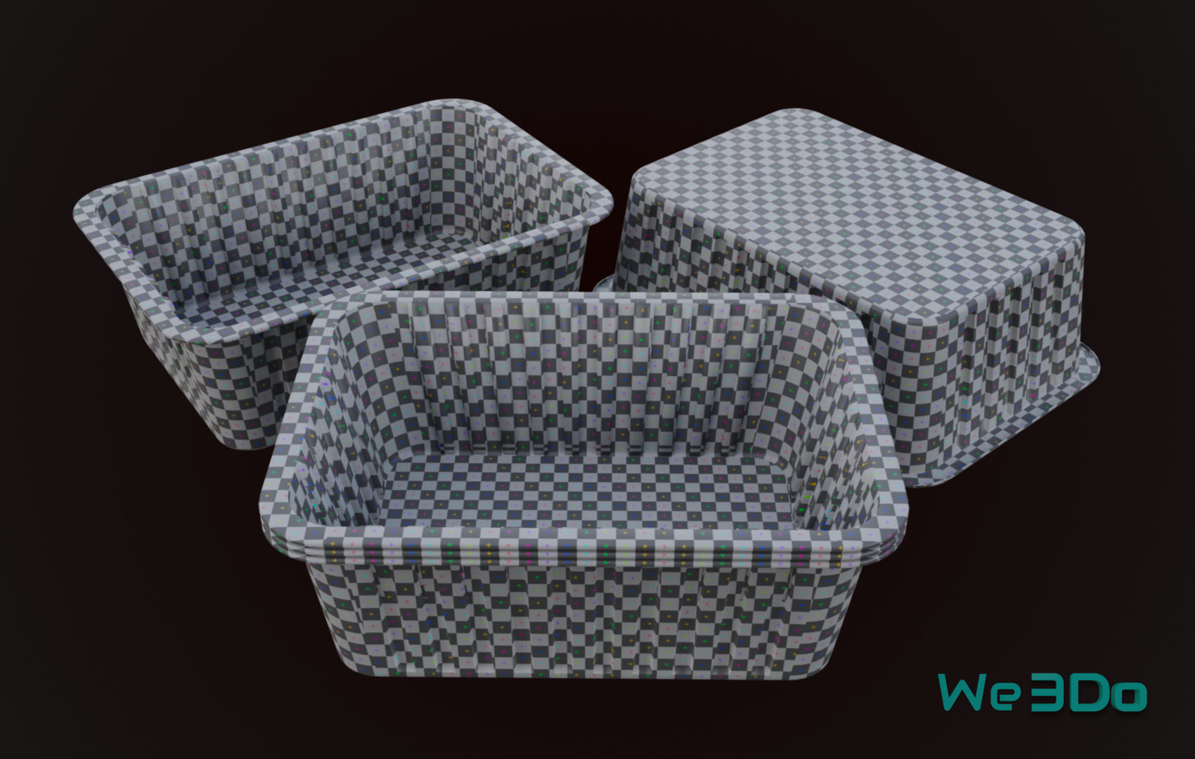 Aluminum Foil Meal Tray Food Low-poly 3D model_21