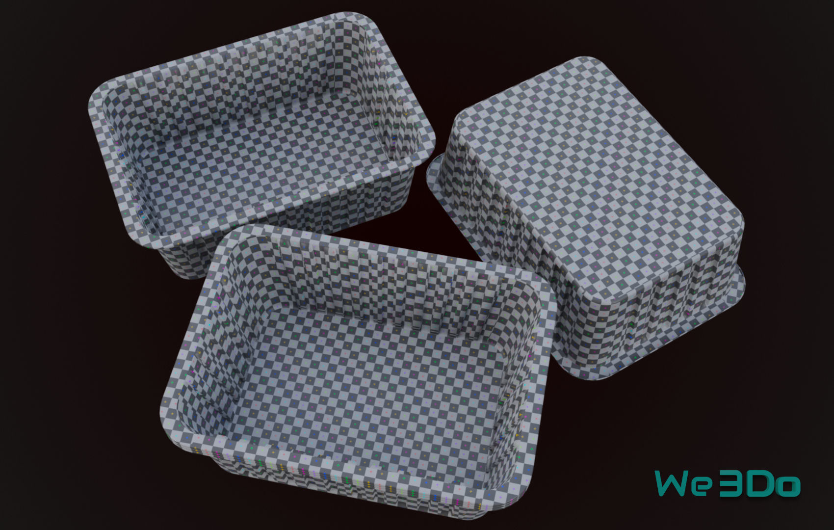 Aluminum Foil Meal Tray Food Low-poly 3D model_23