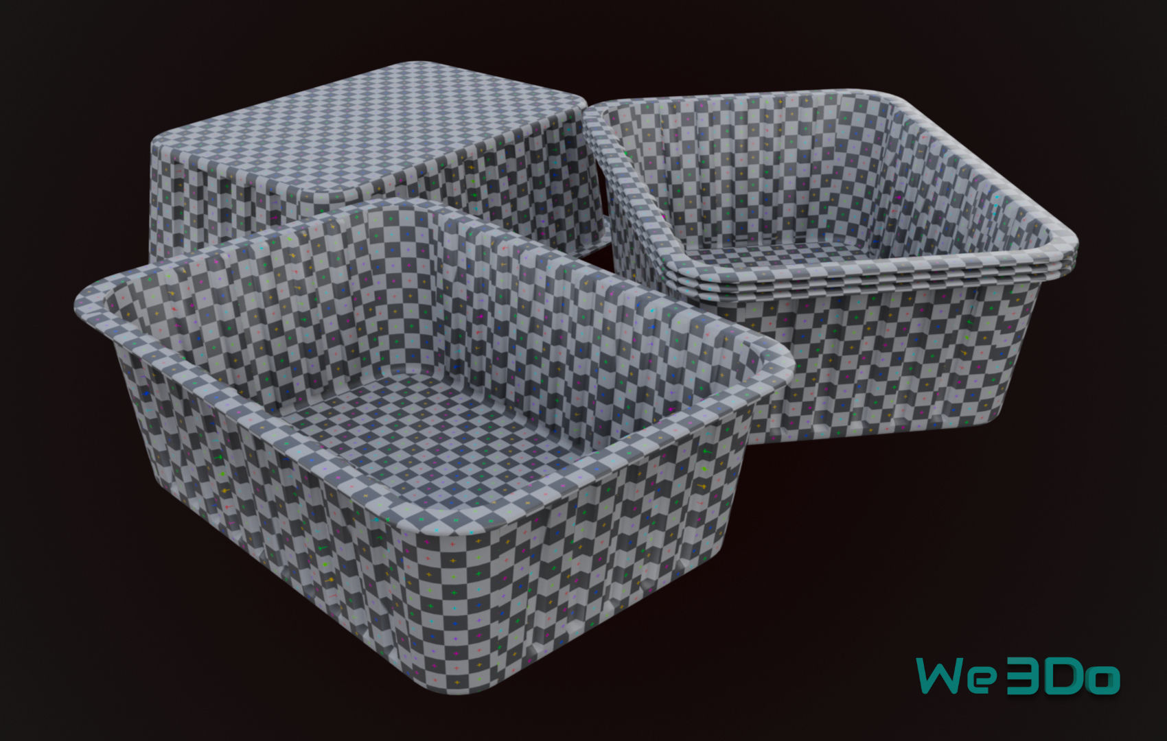 Aluminum Foil Meal Tray Food Low-poly 3D model_20