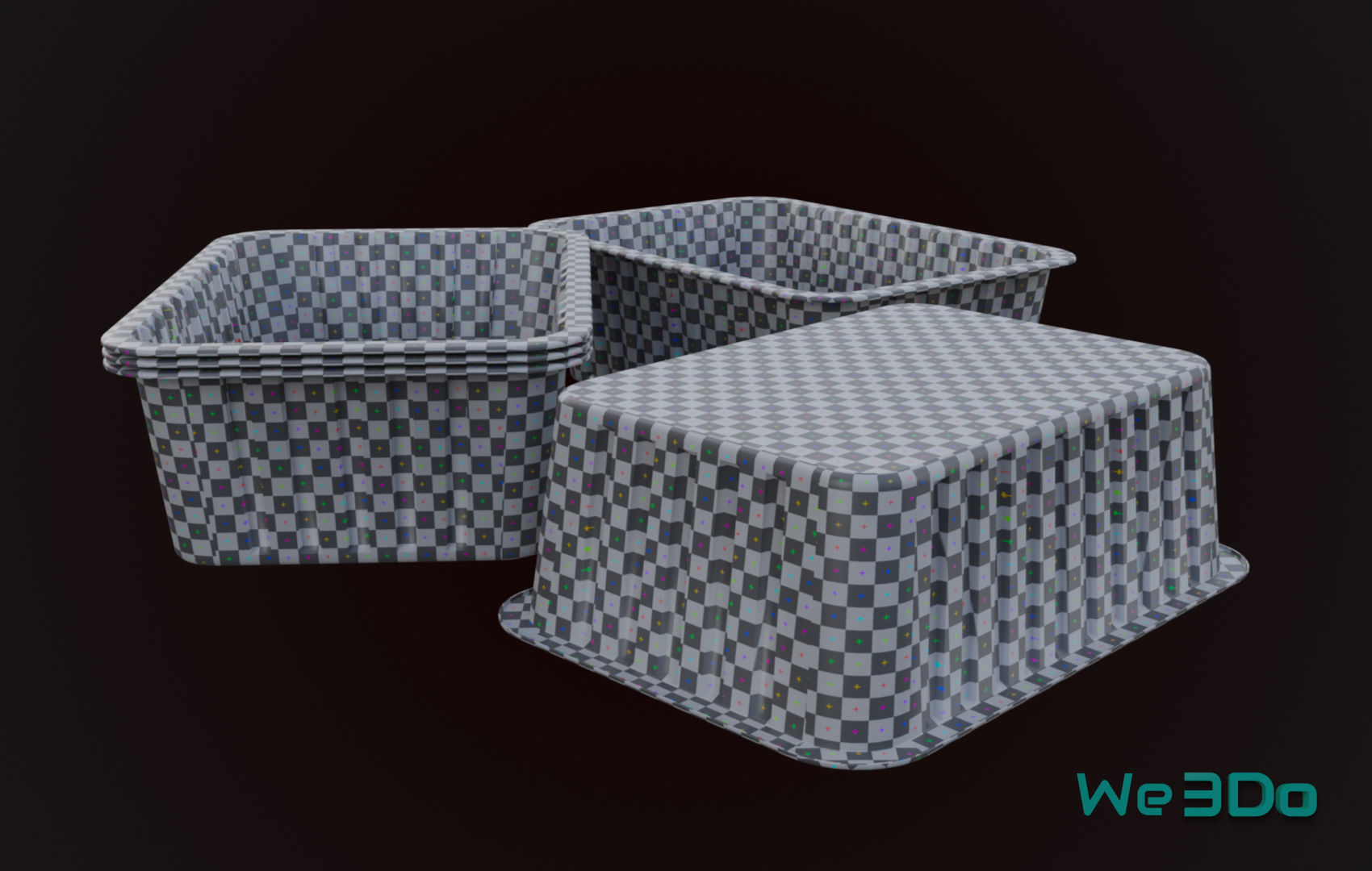 Aluminum Foil Meal Tray Food Low-poly 3D model_19