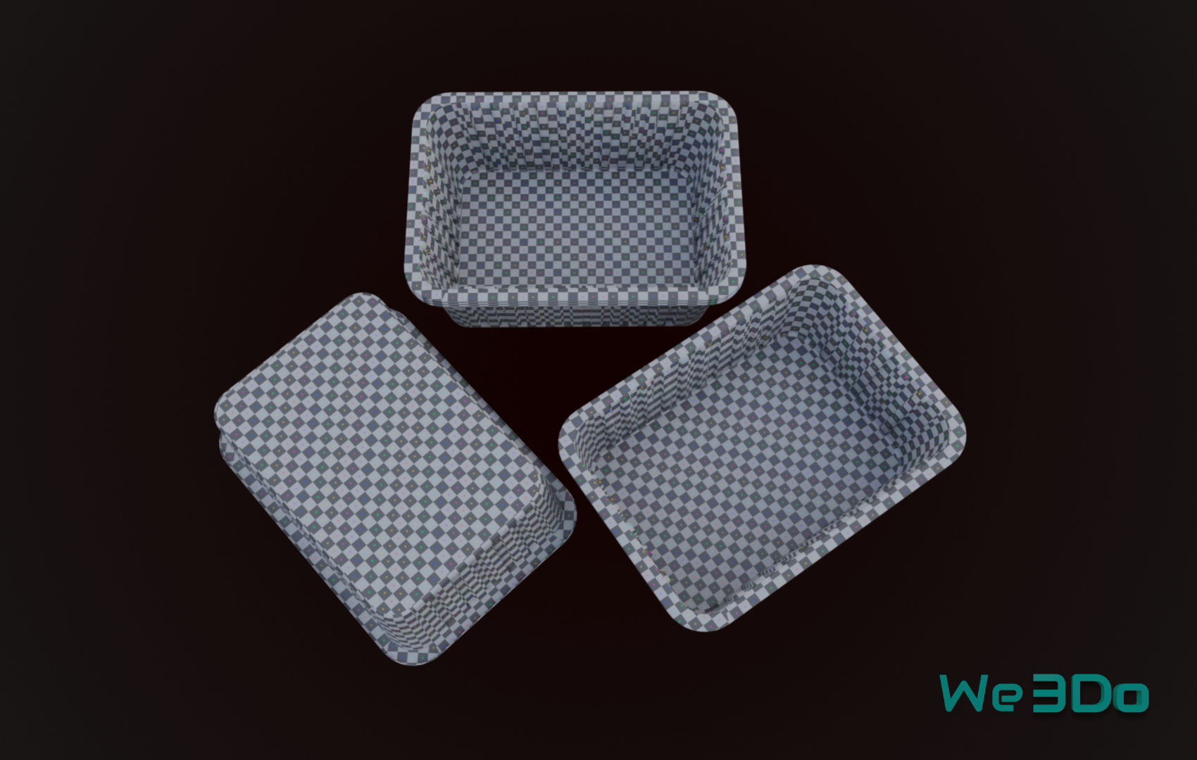 Aluminum Foil Meal Tray Food Low-poly 3D model_22