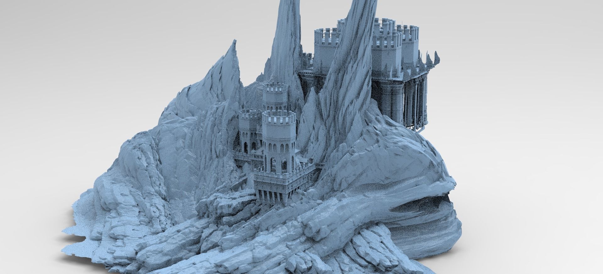 Persian Fort Ruin Mountains 2 3D model_1