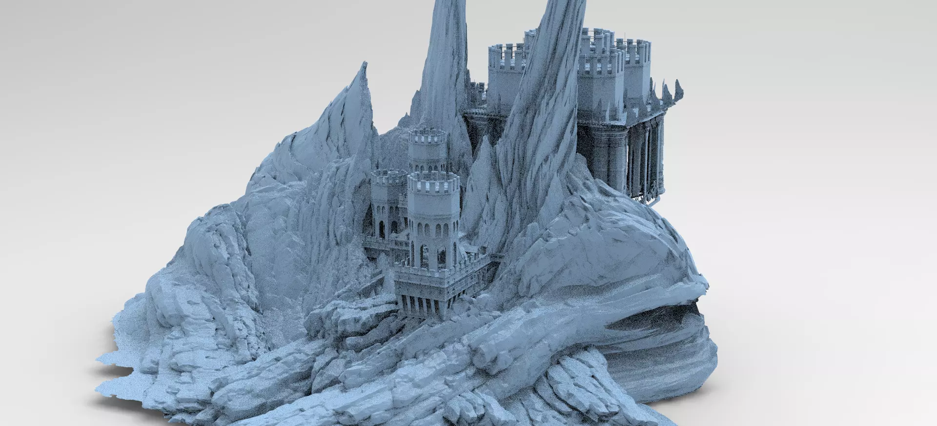 Persian Fort Ruin Mountains 2 3D model_0